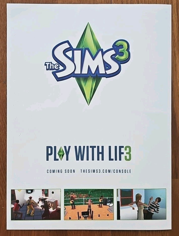The Sims 3 - Play With Life - PC Original Glossy Print Ad - 7.25