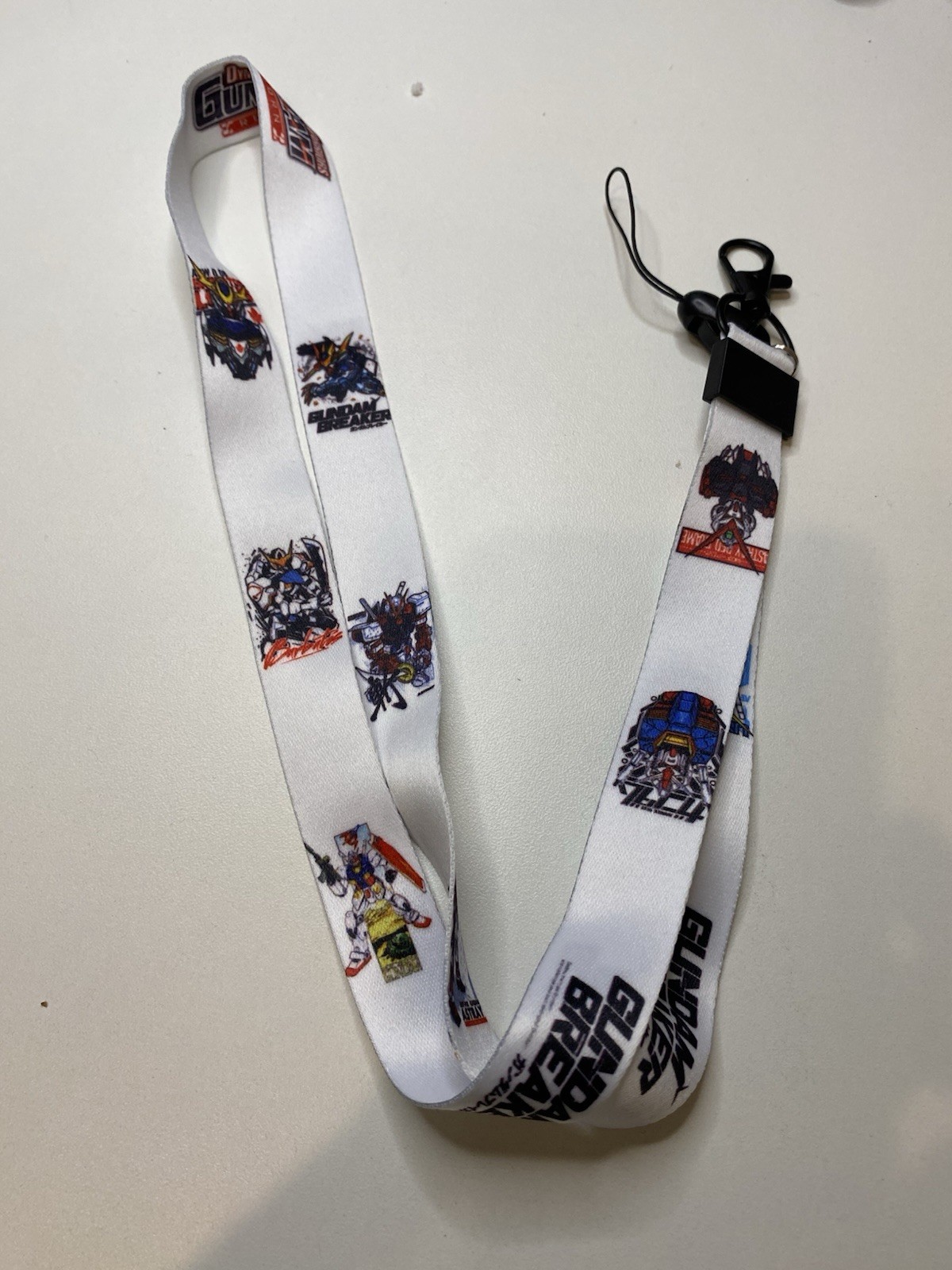 Gundam Breaker Mobile Suit White Lanyard Keychain Phone ID Badge Holder Strap#77