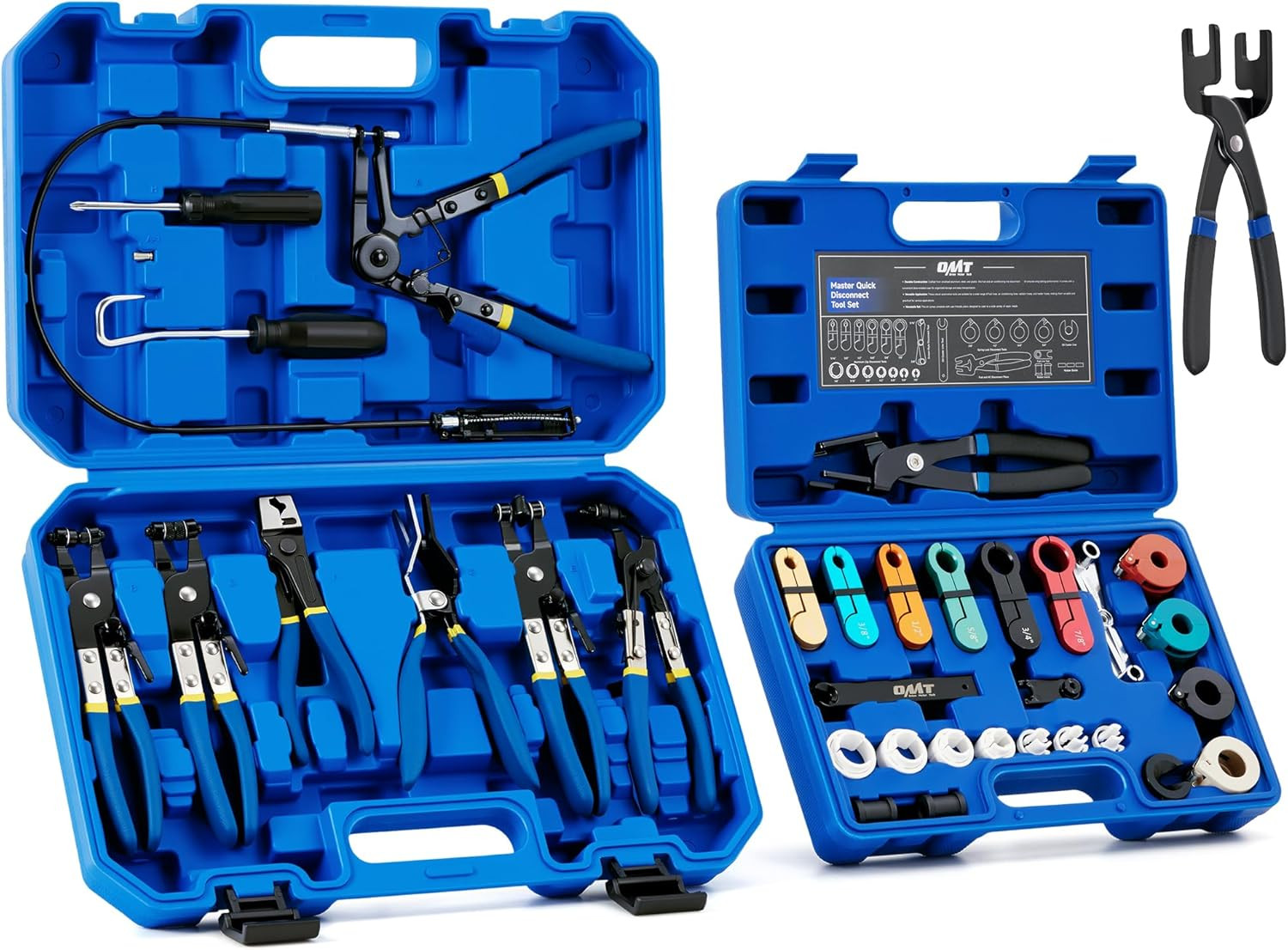 OMT 35Pc Master Disconnect & Hose Clamp Pliers Tool, Car AC Fuel Line Kit | Auto