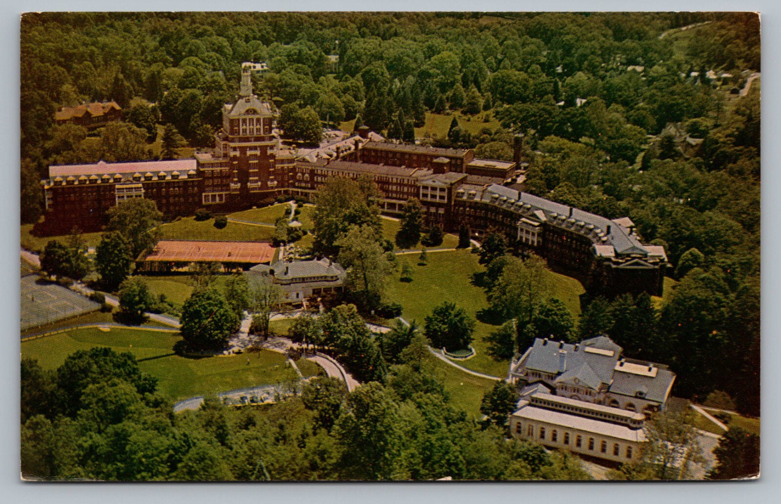 Hot Springs VA Aerial View The Homestead Golf Resort Hotel Virginia Postcard F2