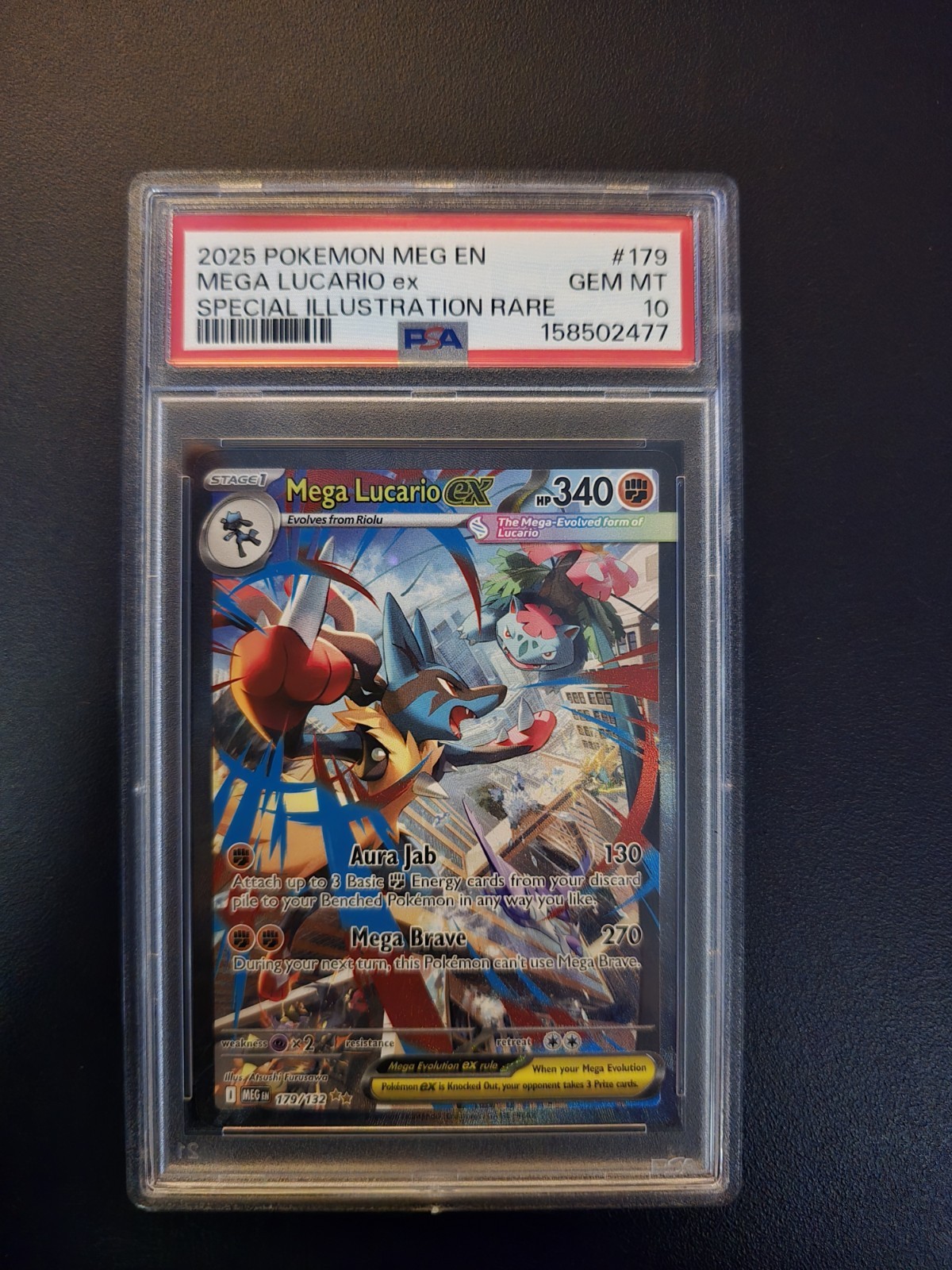 Pokémon TCG PSA 10 Mega Lucario EX 179/132 SIR Mega Evolutions English Gem Mint