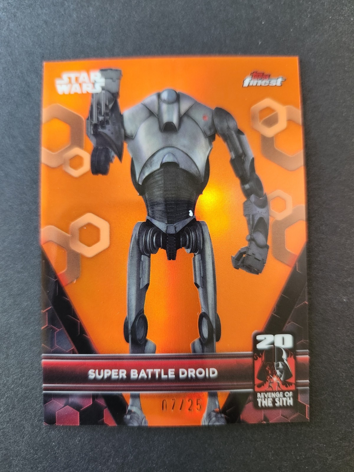 2025 Topps Finest Star Wars Super Battle Droid Orange Refractor /25 ARS-4