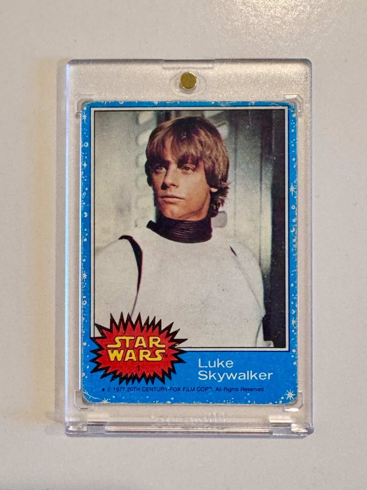 LUKE SKYWALKER 1977 Topps Star Wars Blue Series 1 Rookie Card #1 Vintage RARE