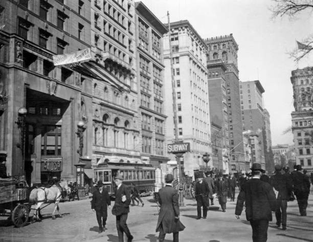 Streets of New York United States of America 1908 Old Photo