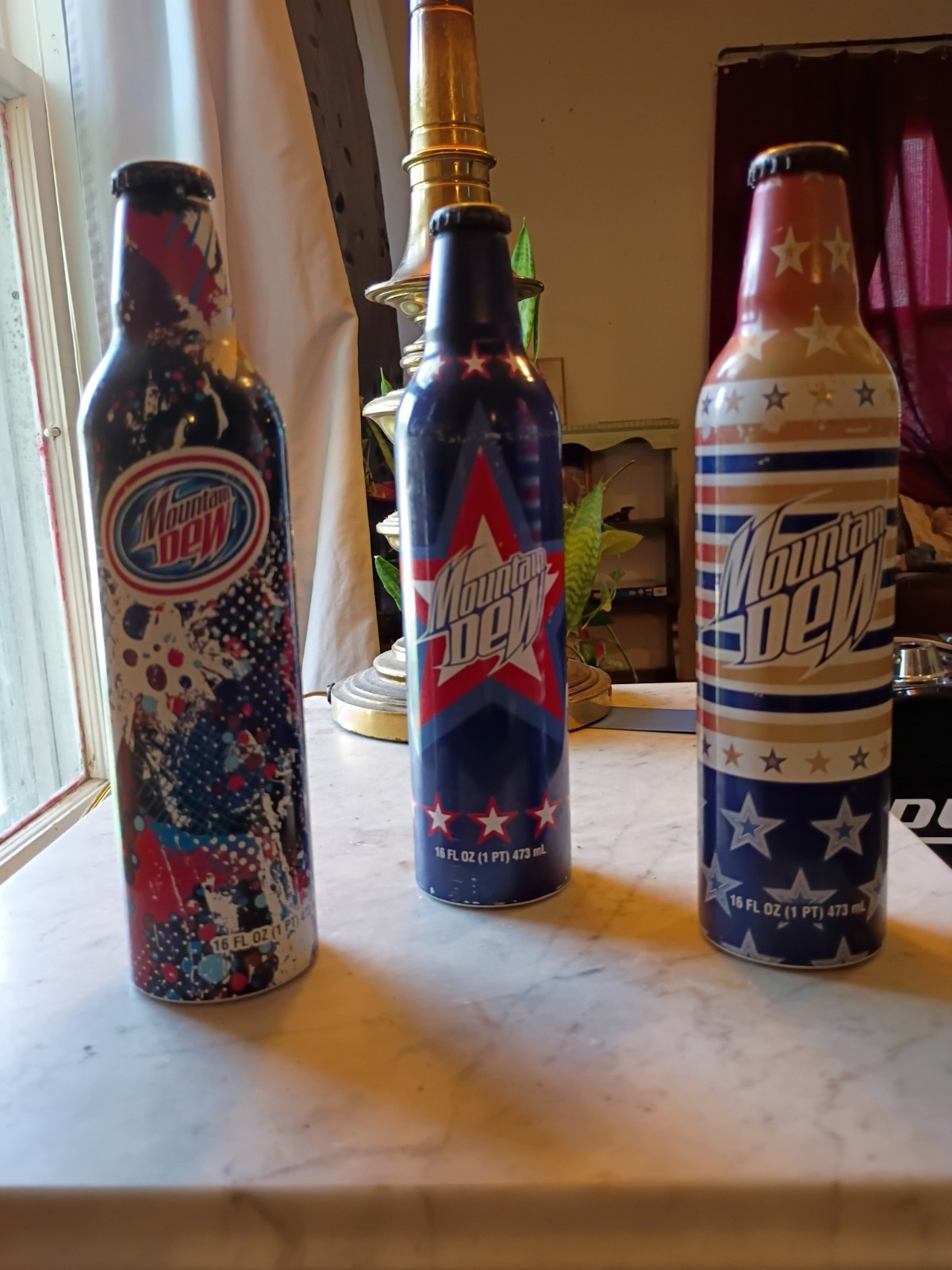 Vintage 2008 Mountain Dew Patriotic  Aluminum Bottle Complete Set UNOPENED 