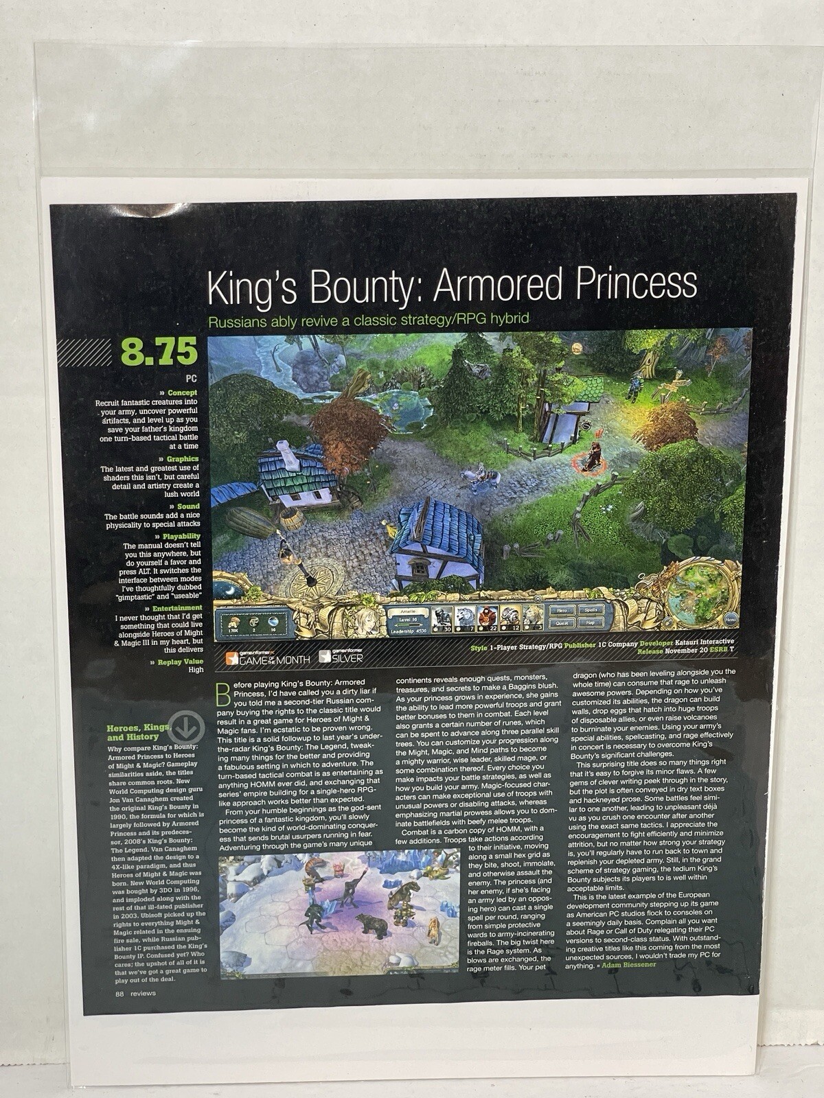 King’s Bounty: Armored Princess video game Review print ad wall art ephemera