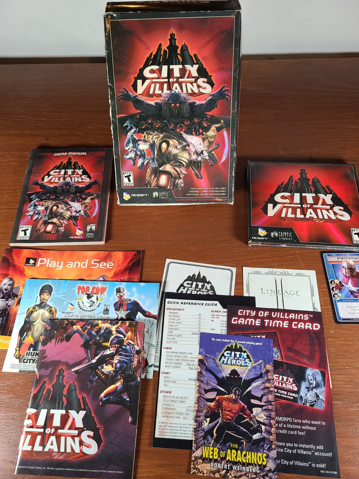 City of Villains (PC, 2005) Boxed w/ Poster + Manual + Inserts