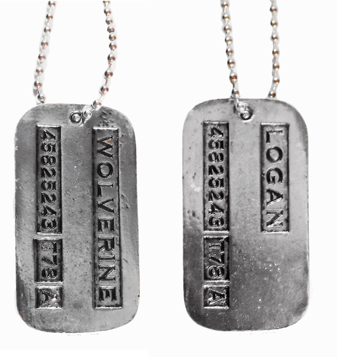  WOLVERINE/LOGAN 2-Sided Silvertone DOG TAG on 20 Inch Chain