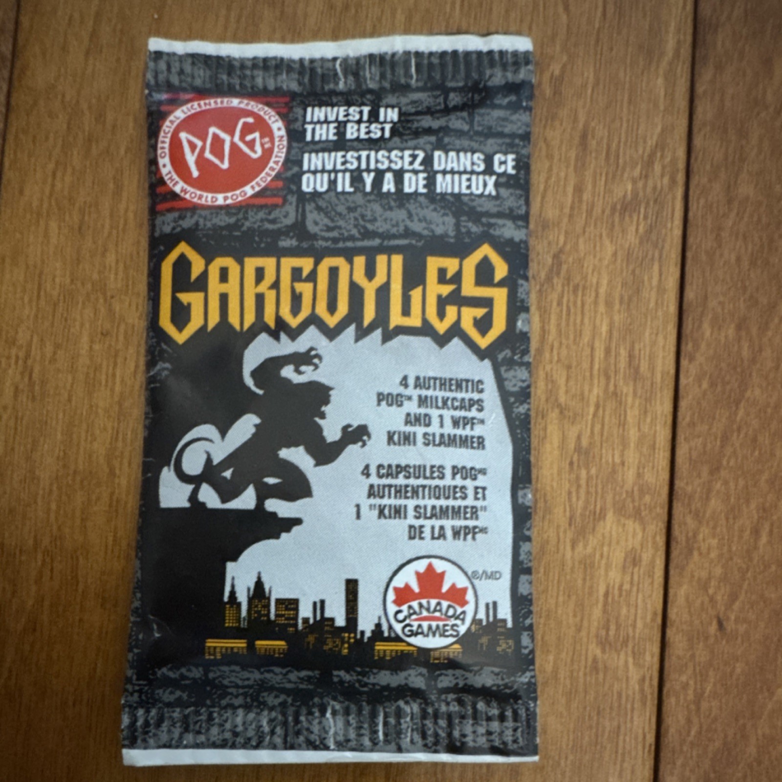 Canada Games Gargoyles POG Milkcaps Sealed Pack 4 Milkcaps KINI Slammer