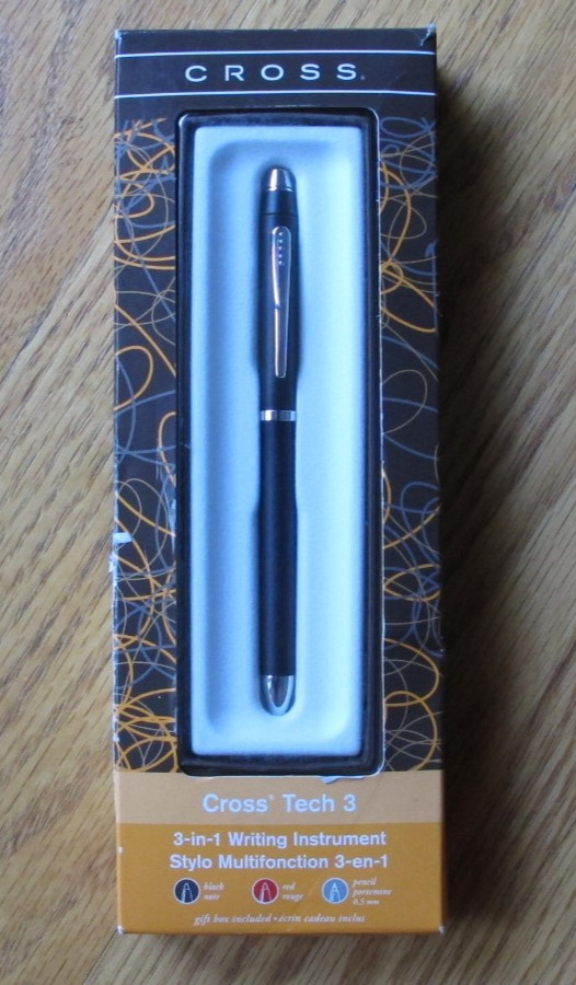Cross Tech3 Stylus with Pen Satin Black/Chrome AT0090S-3