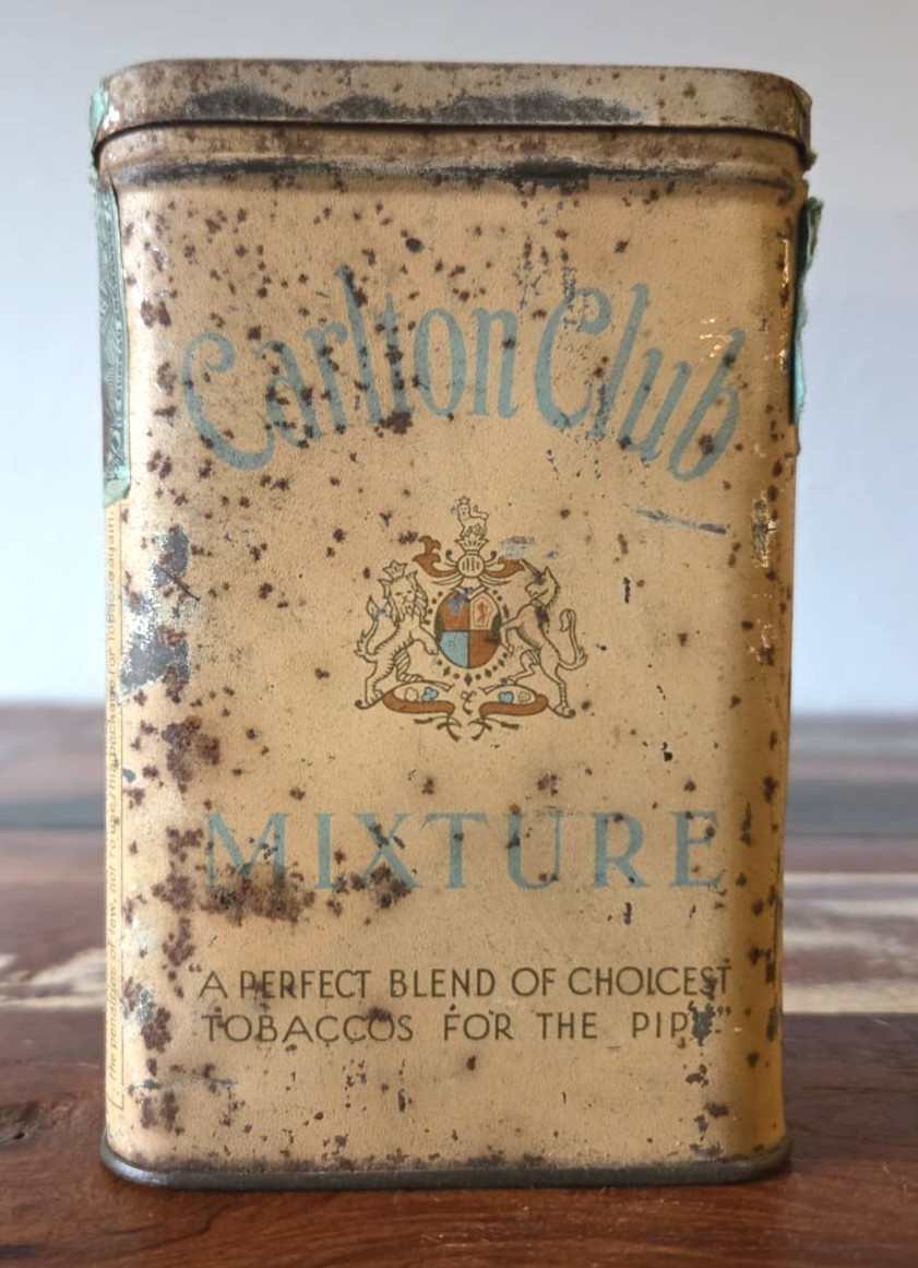 Vtg Carlton Club Mixture Pipe Tobacco Vertical Pocket Tin American Tobacco Co
