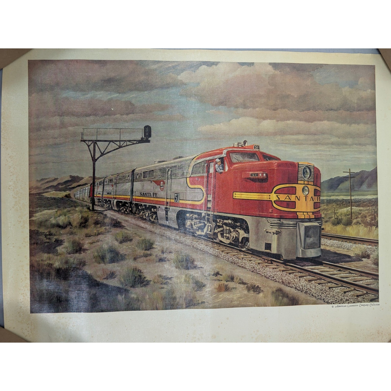 American Locomotive Co Howard Fogg Santa Fe Train Print 25