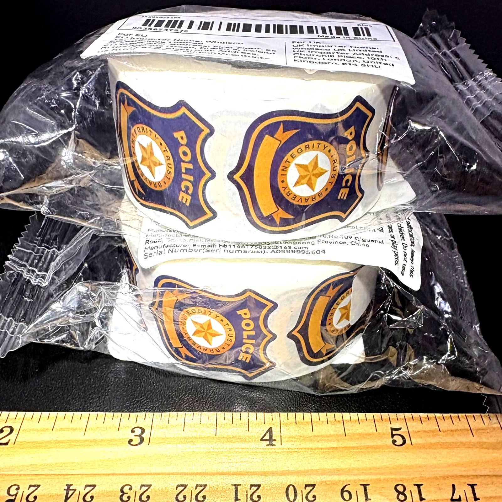 ⭐ 2 ROLLS ⭐ POLICE OFFICER BADGE STICKERS BIRTHDAY PARTY GOODY BAG GIFT FAVORS