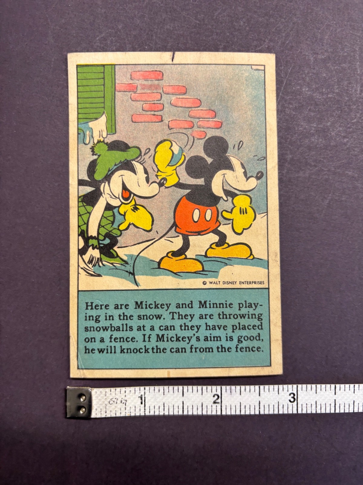 1930\'s D52 Mickey Mouse Adventures Bamby Bread trading card “Here are Mickey &..
