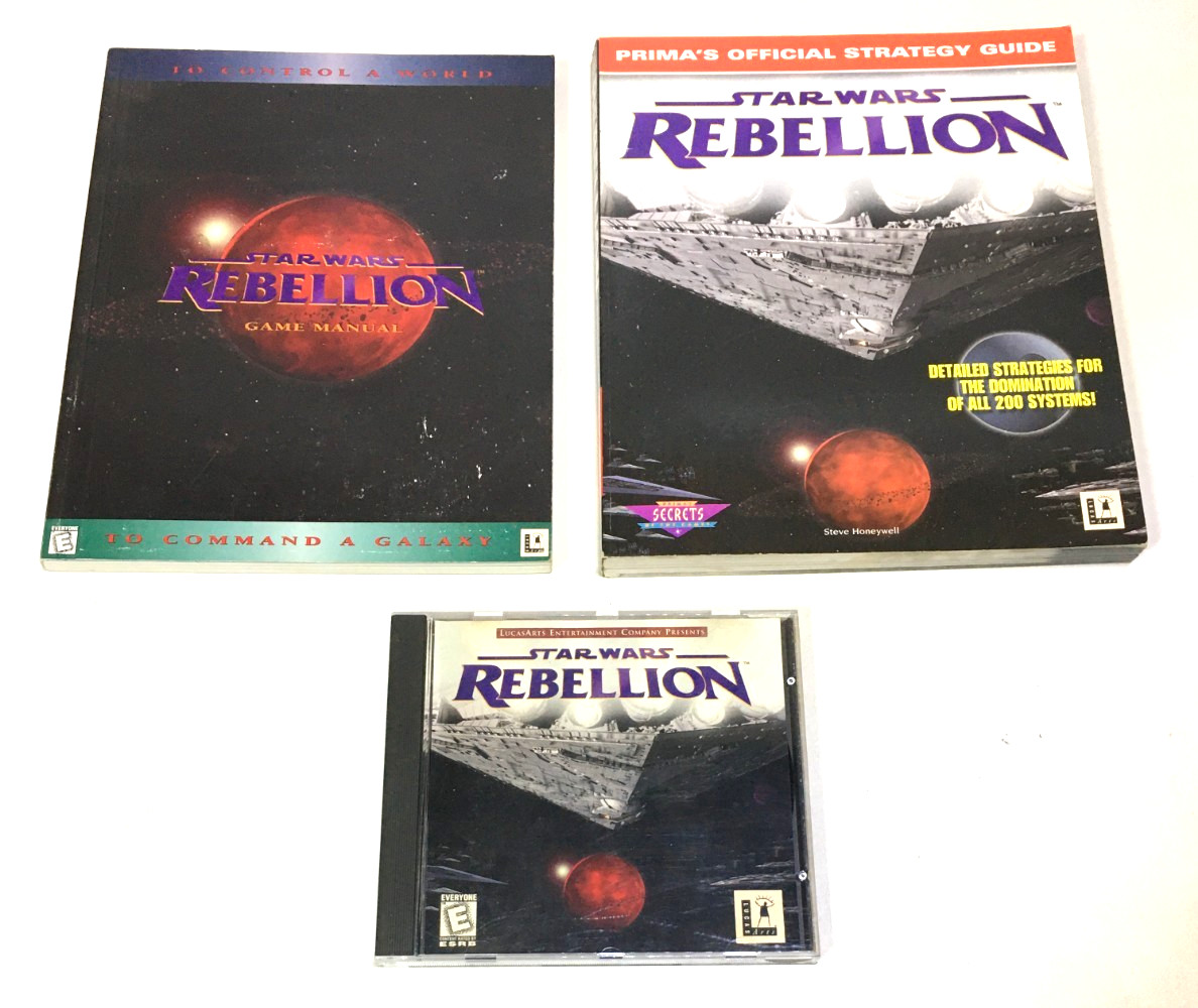 Star Wars Rebellion (PC, CD-ROM, LucasArts, 1998) + Manual & Strategy Guide