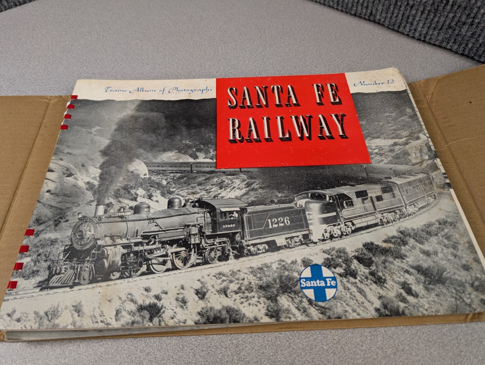VINTAGE 1945 Kalmbach Trains Album of Photographs - Set of 3 w/ Original Mailing