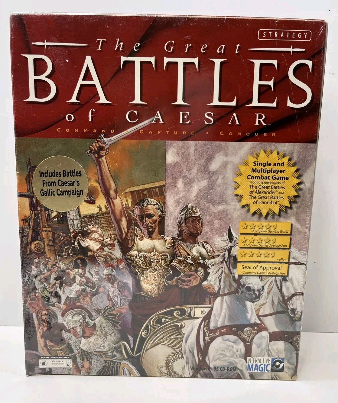 The Great Battles of Caesar (PC, 1998) Windows 95 CD ROM - Brand New/Sealed