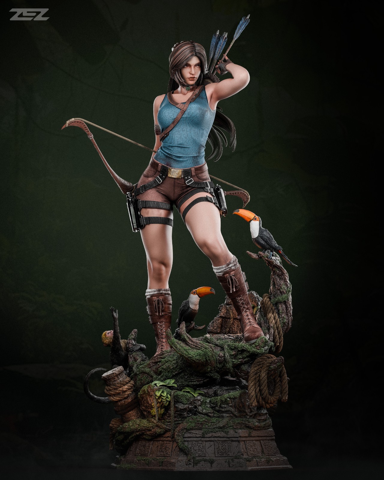 Tomb Raider Lara Croft Hand Painted Figure Or Unpainted Kit Multi size