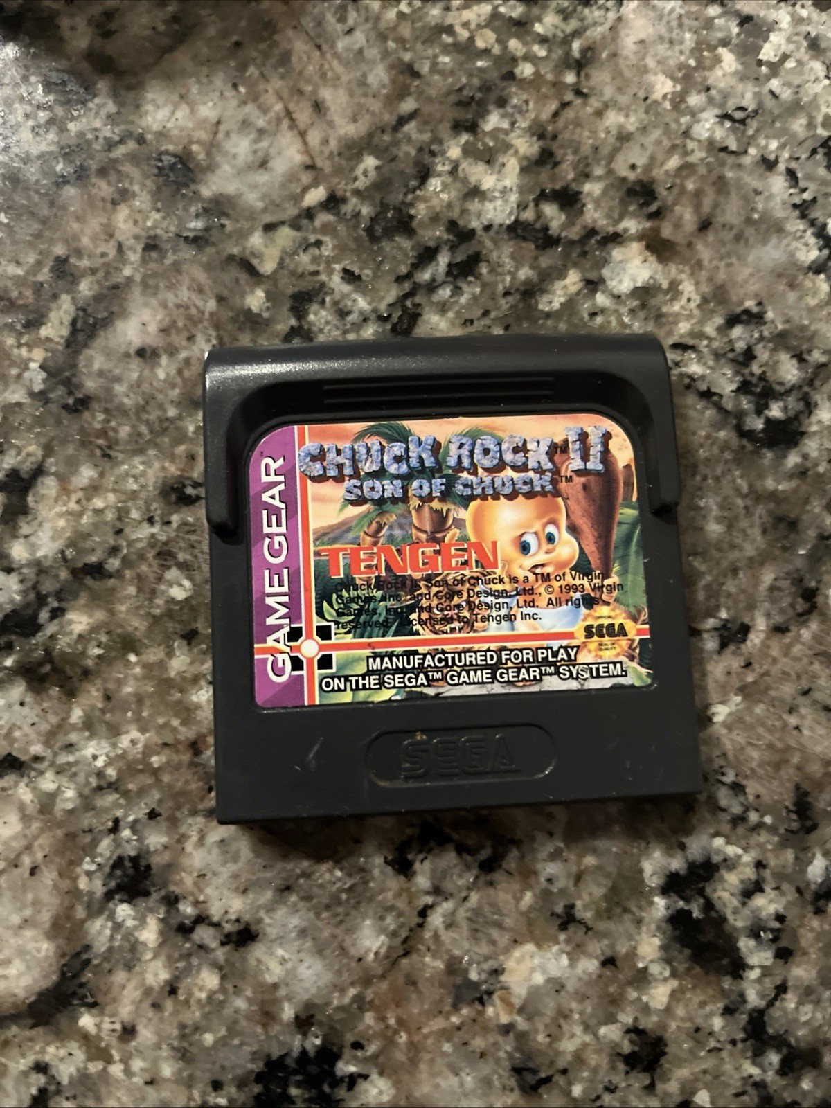 Chuck Rock II 2: Son of Chuck Sega Game Gear Cartridge