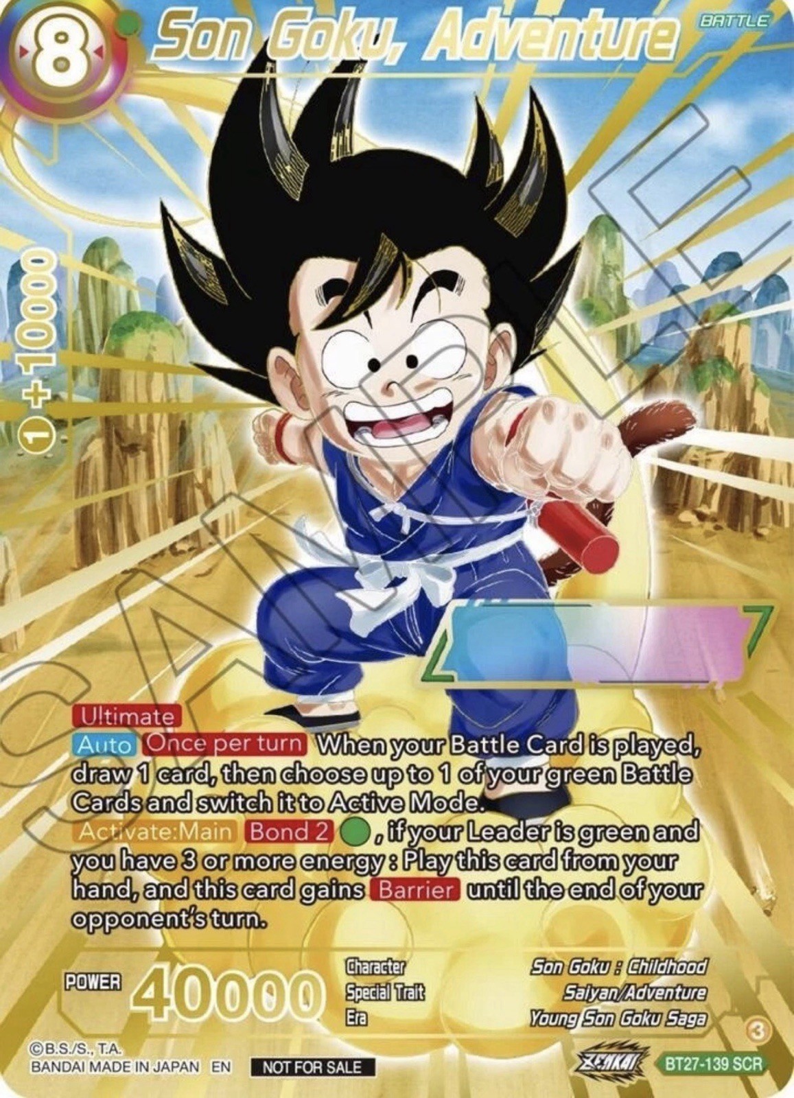 Goku Top 4 / 8 BT27-139 SCR SEALED Unopened Serial Dragon Ball Super Card Raw