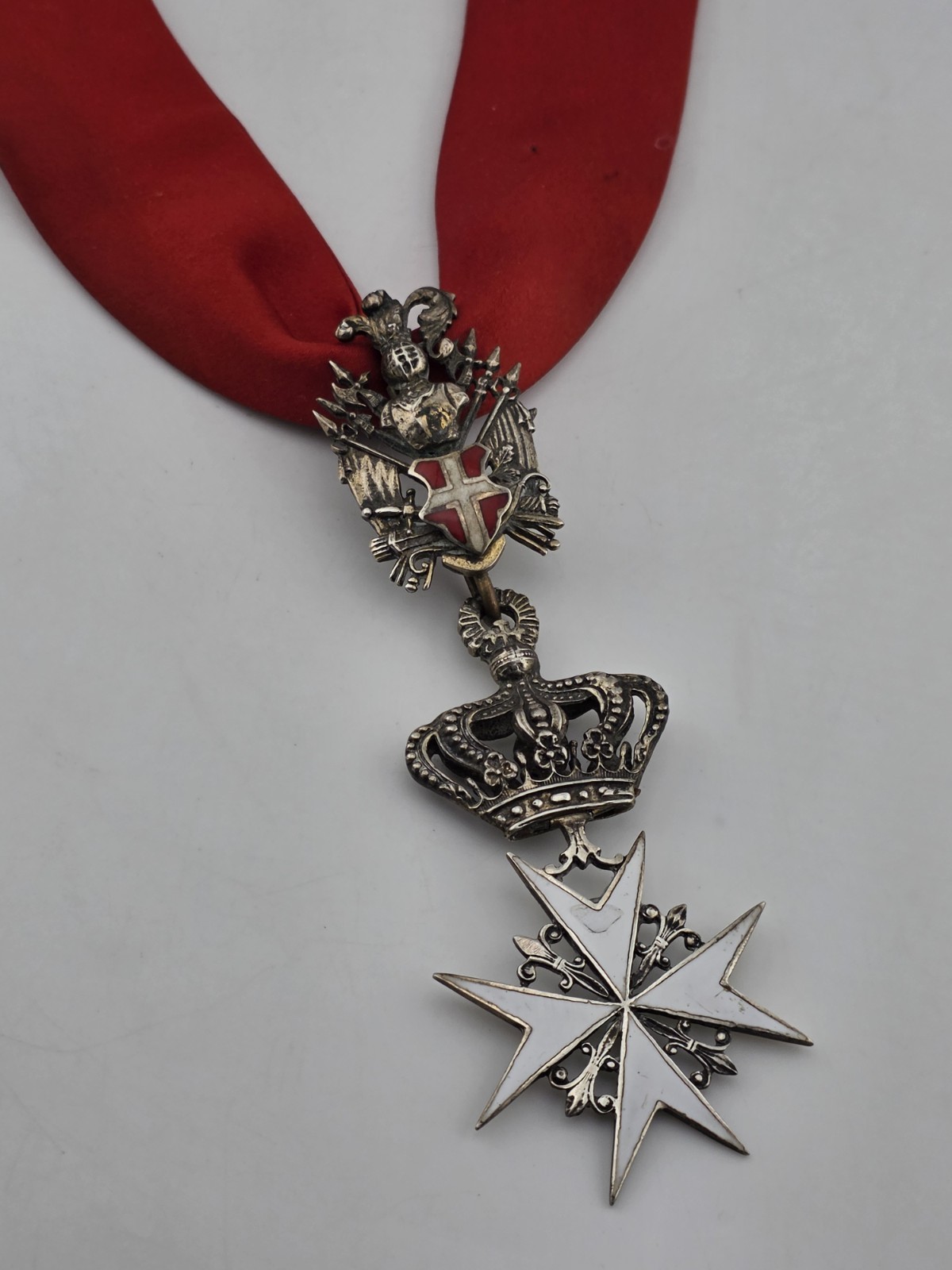 Ultra Rare Original Sovereign Military Order of Malta, Grace Neck Badge Red