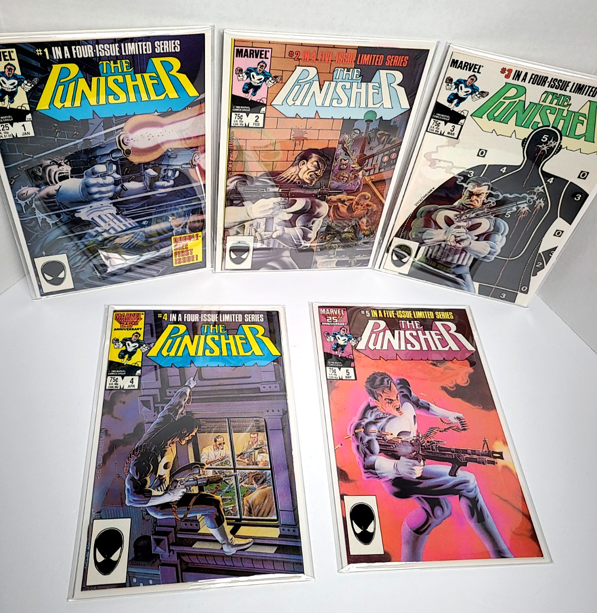The Punisher #1, 2,3,4,5 (1986) (Marvel Limited Series) (Complete Set)