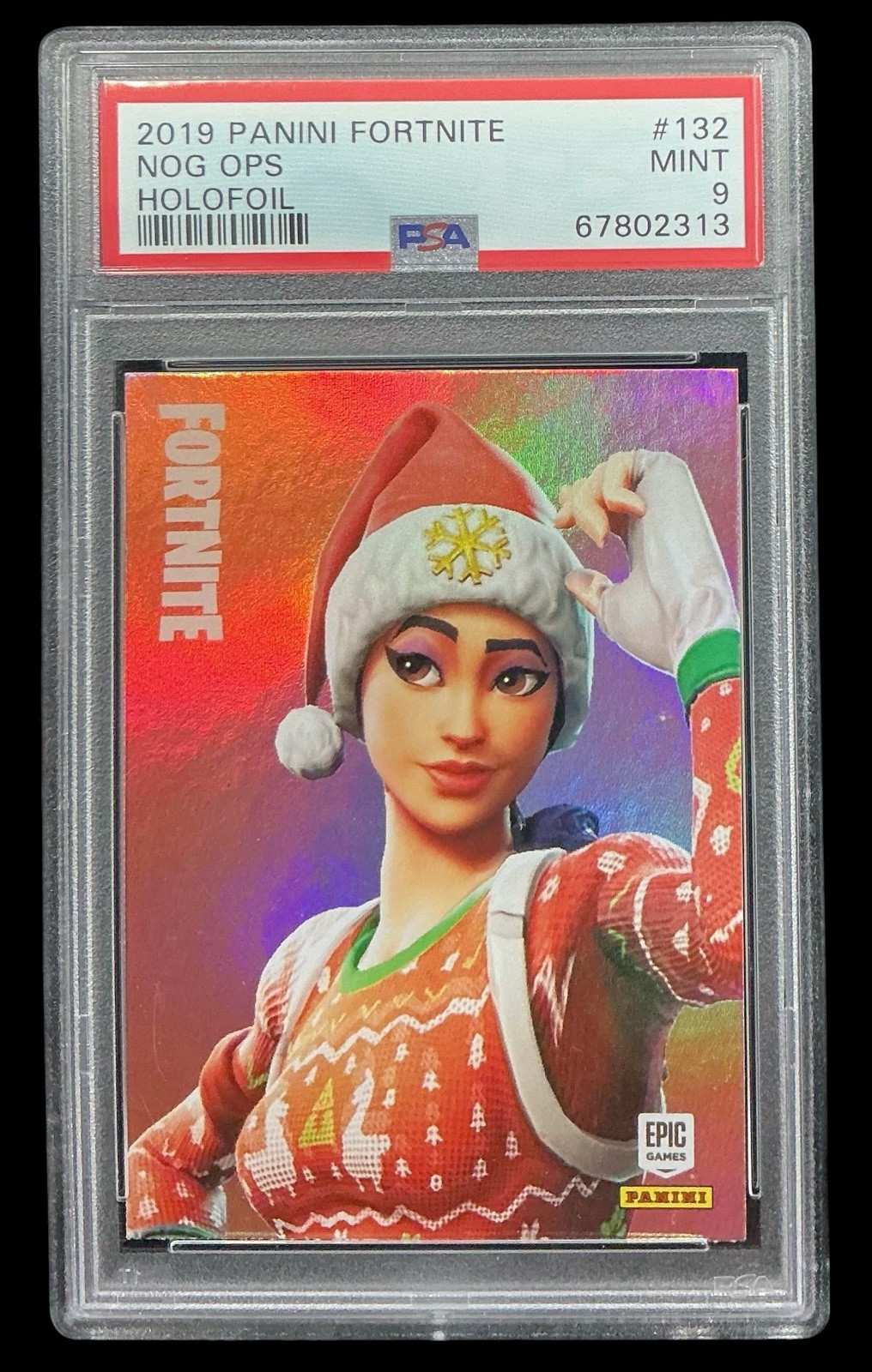 2019 panini fortnite #132 nog ops rc; USA PRINT holofoil PSA 9  (TOUGH SSP)