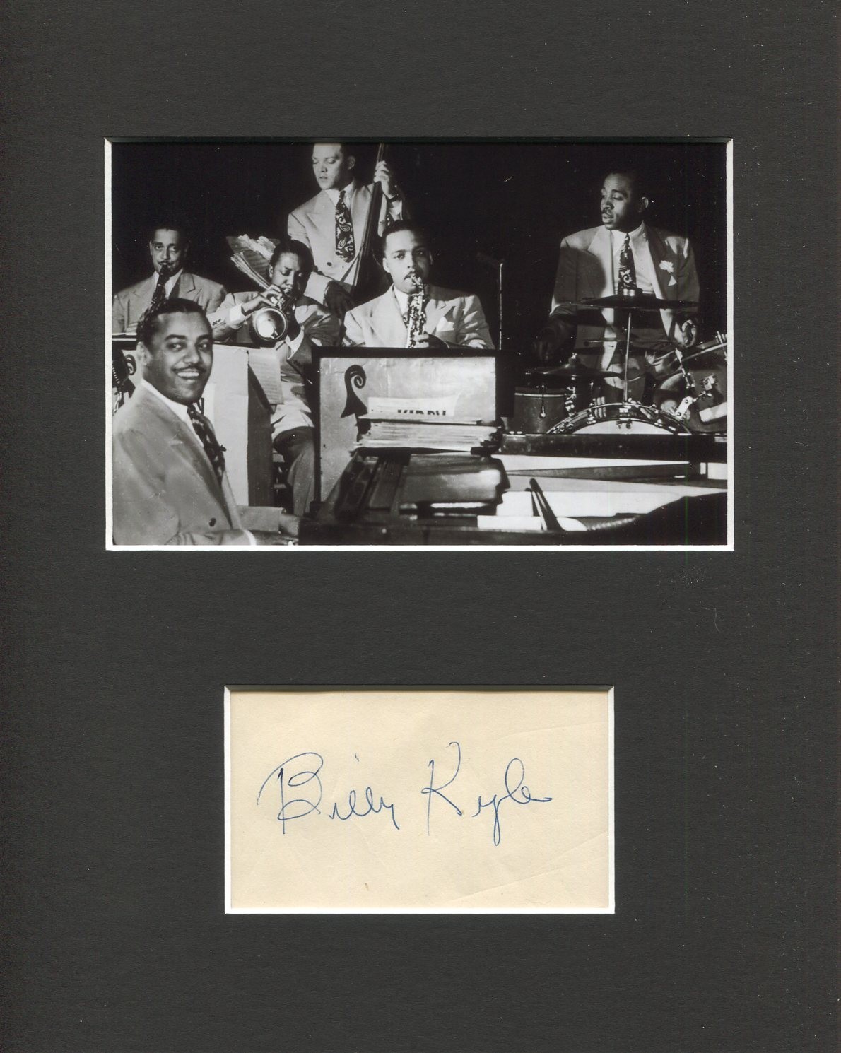 Billy Kyle Pianist Jazz Big Band Swing Signed Autograph Photo Display