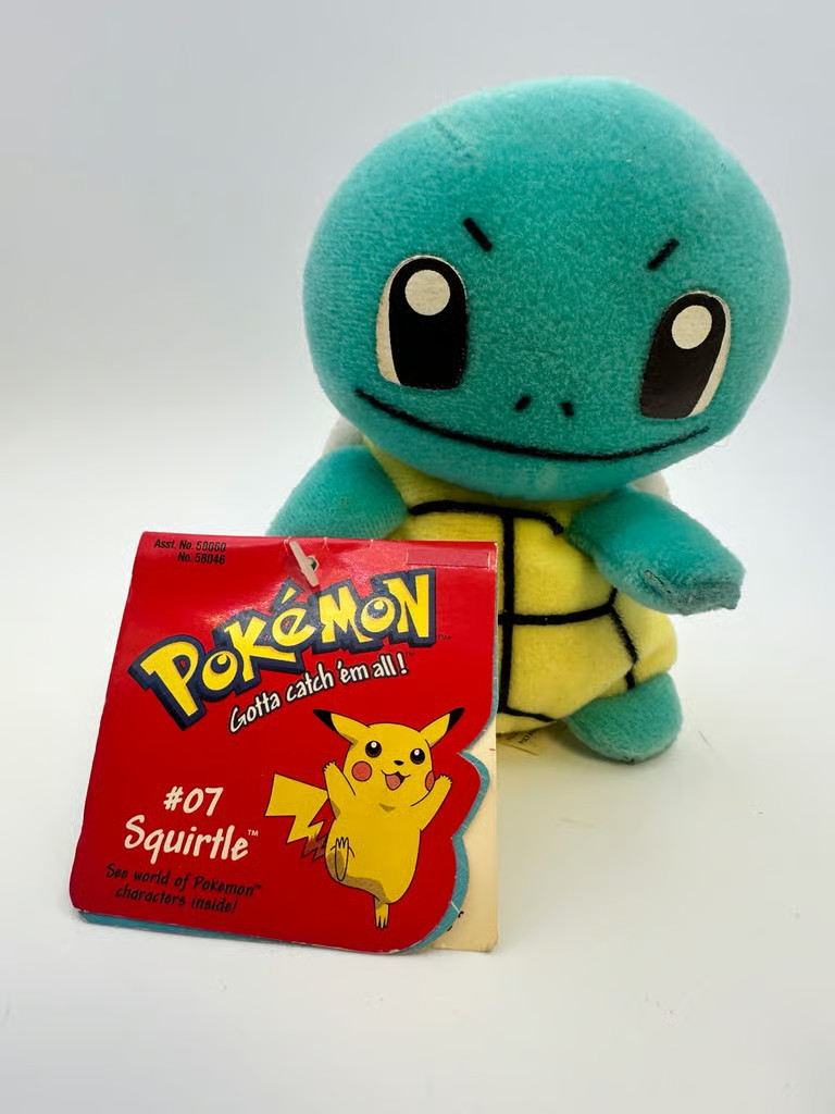 Vintage 1998 Pokemon Squirtle #07 Hasbro Plush w Hang Tag
