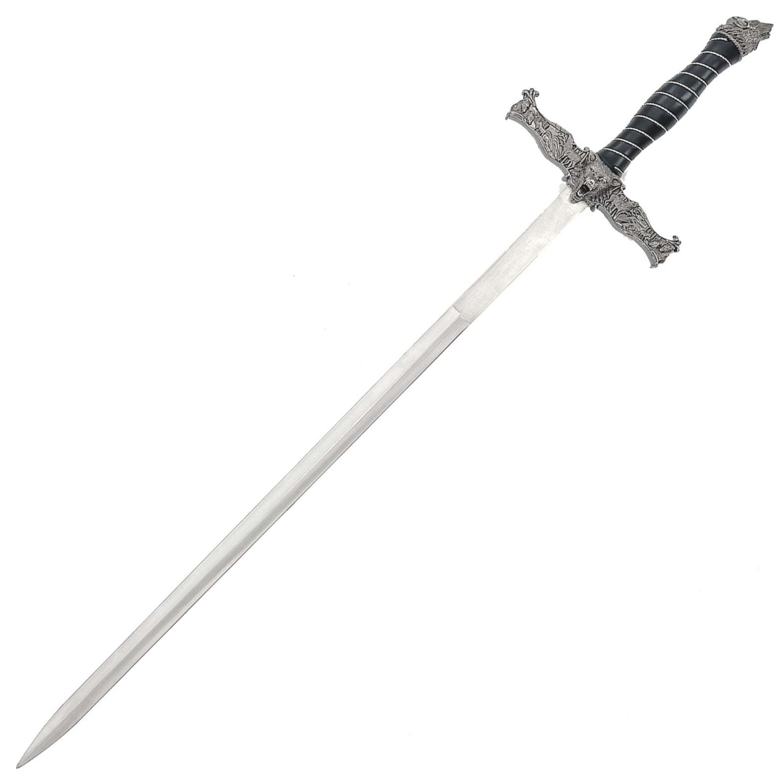 Spirit of the Alpha Wolf Medieval Sword with Intricate Wolf Motif Overall 33