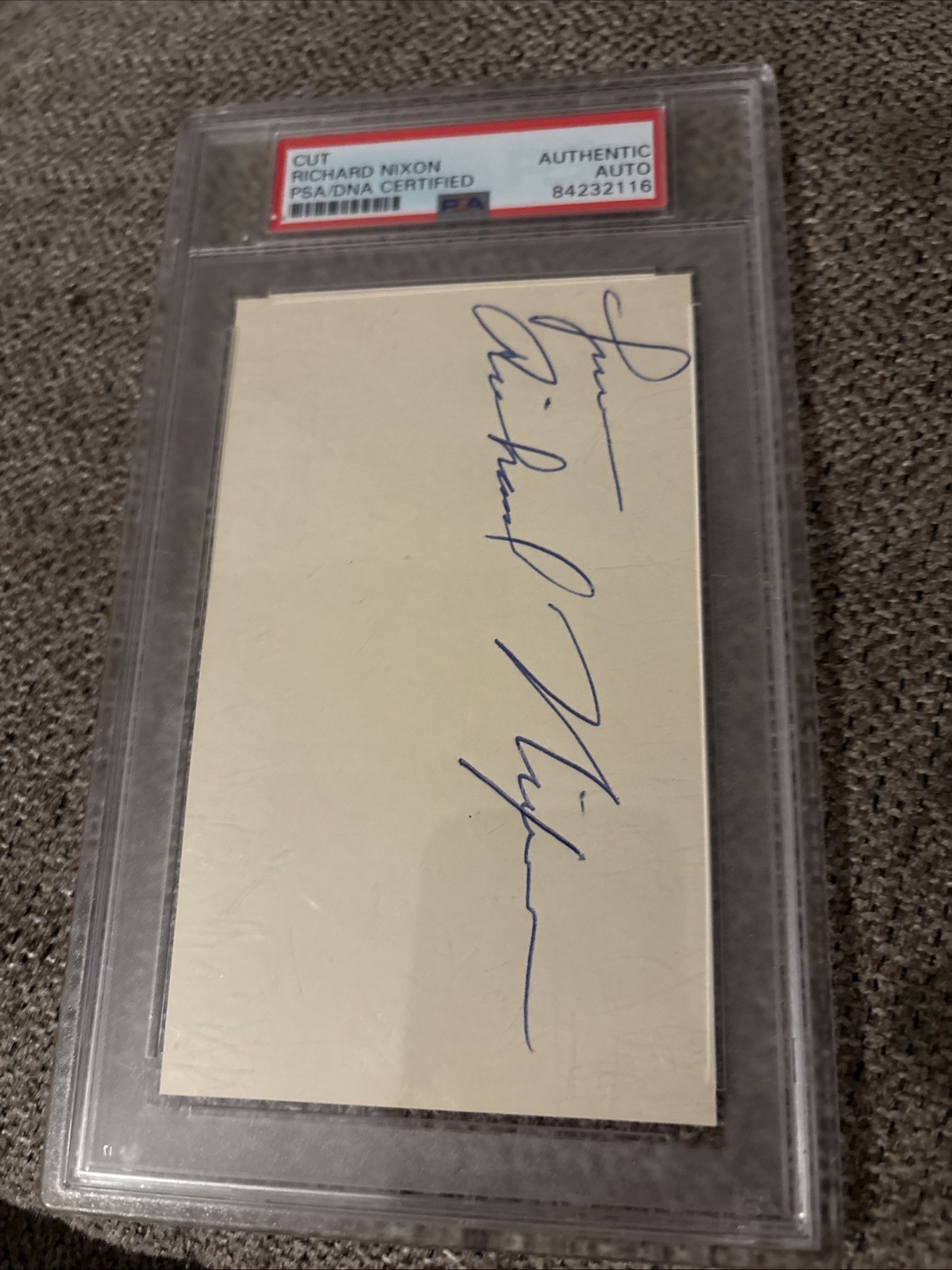Richard Nixon Autographed Cut PSA Certified