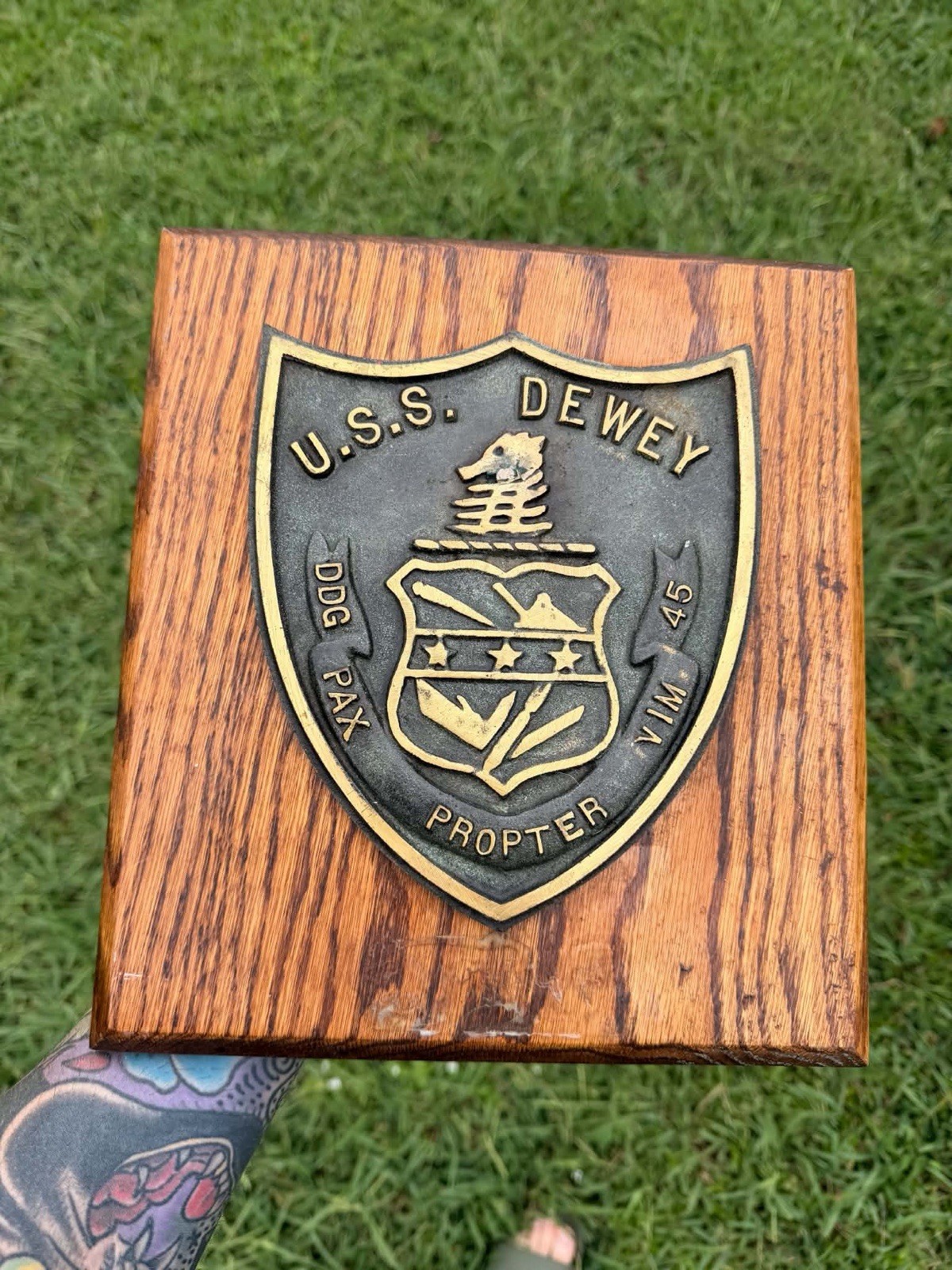 Vintage USS Dewey DDG-45 U.S. Navy Metal Ship Seal Plaque