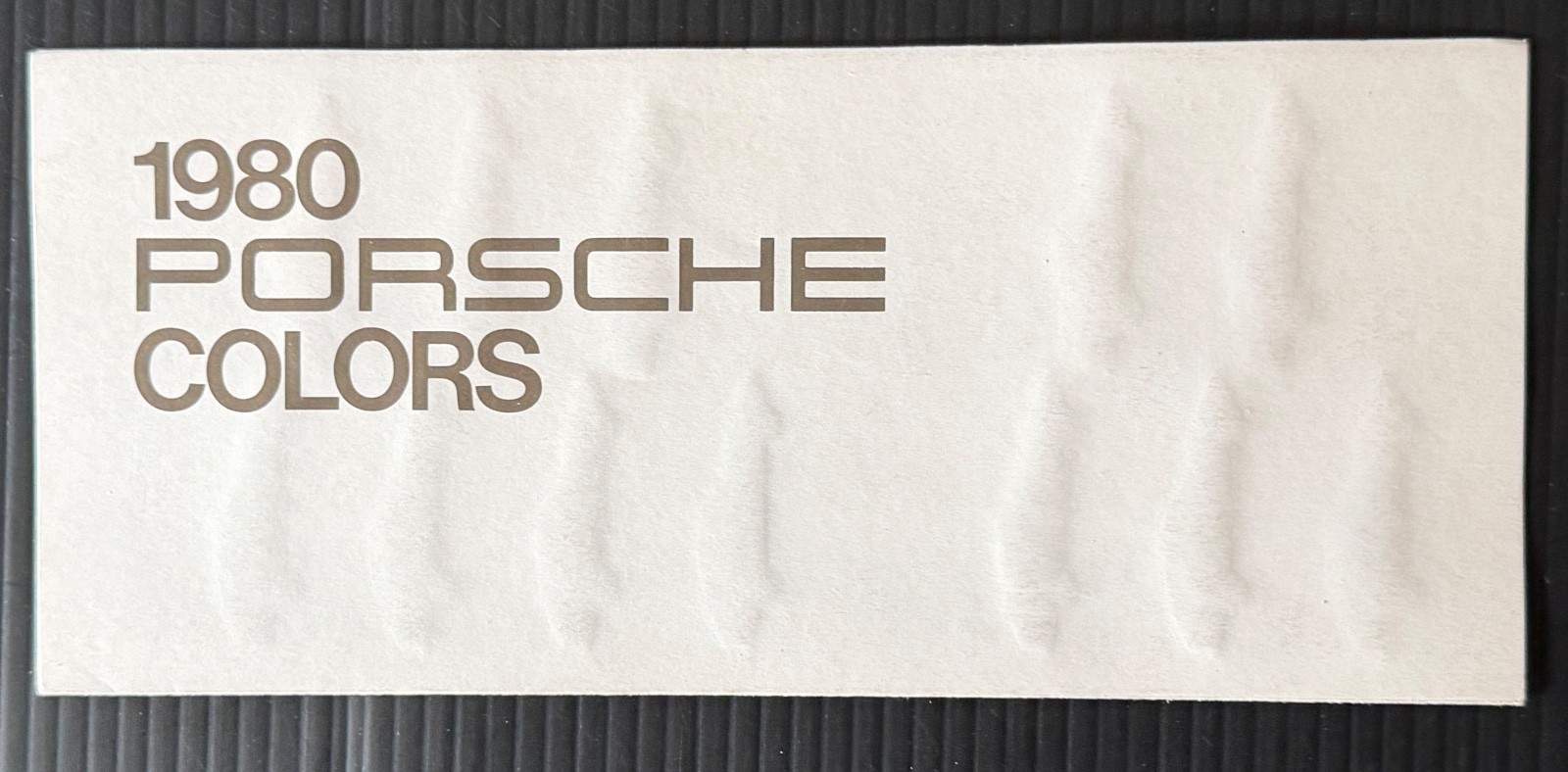 Original Factory  1980 Porsche Paint Color Samples Chart Brochure 911  928 924