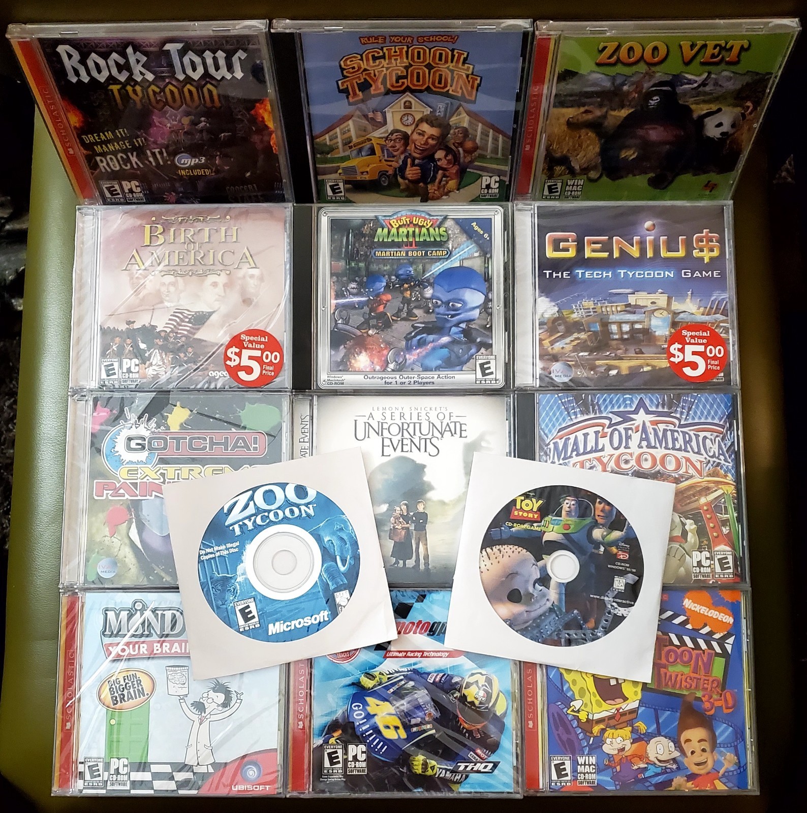 PC Game Lot Sealed Mixed Zoo Tycoon School Tycoon Nickelodeon MotoGP Zoo Vet