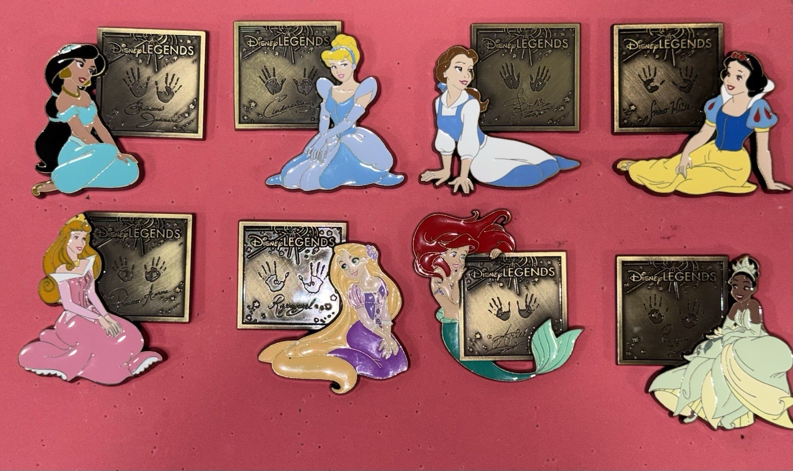 Disney DEC Legends Complete Set Princess Character Plaque Pins