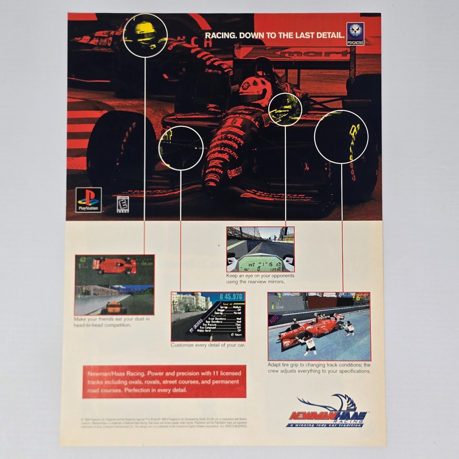 Newman Haas Racing PlayStation PS1 Last Detail Print Ad/Poster