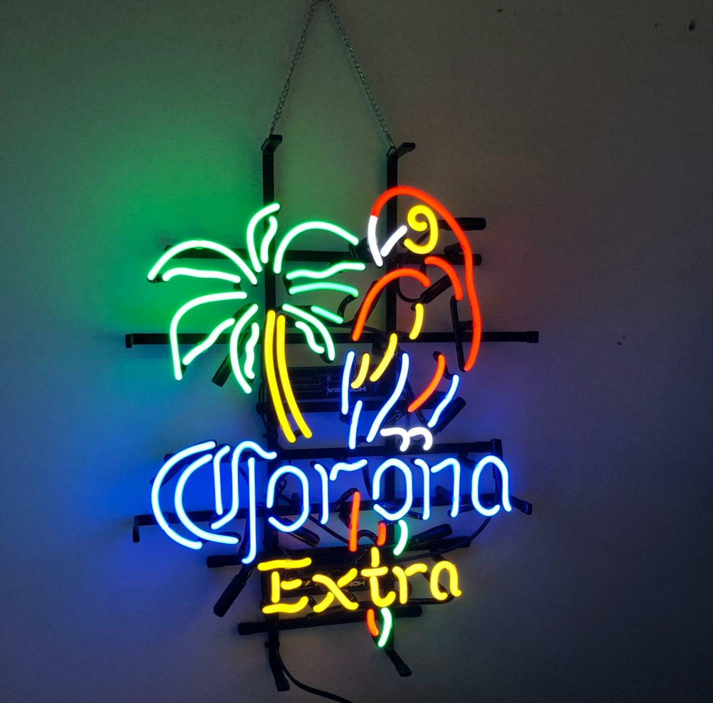 New Corona Extra Parrot Palm Tree Neon Light Sign Beer Lamp US Stock 19