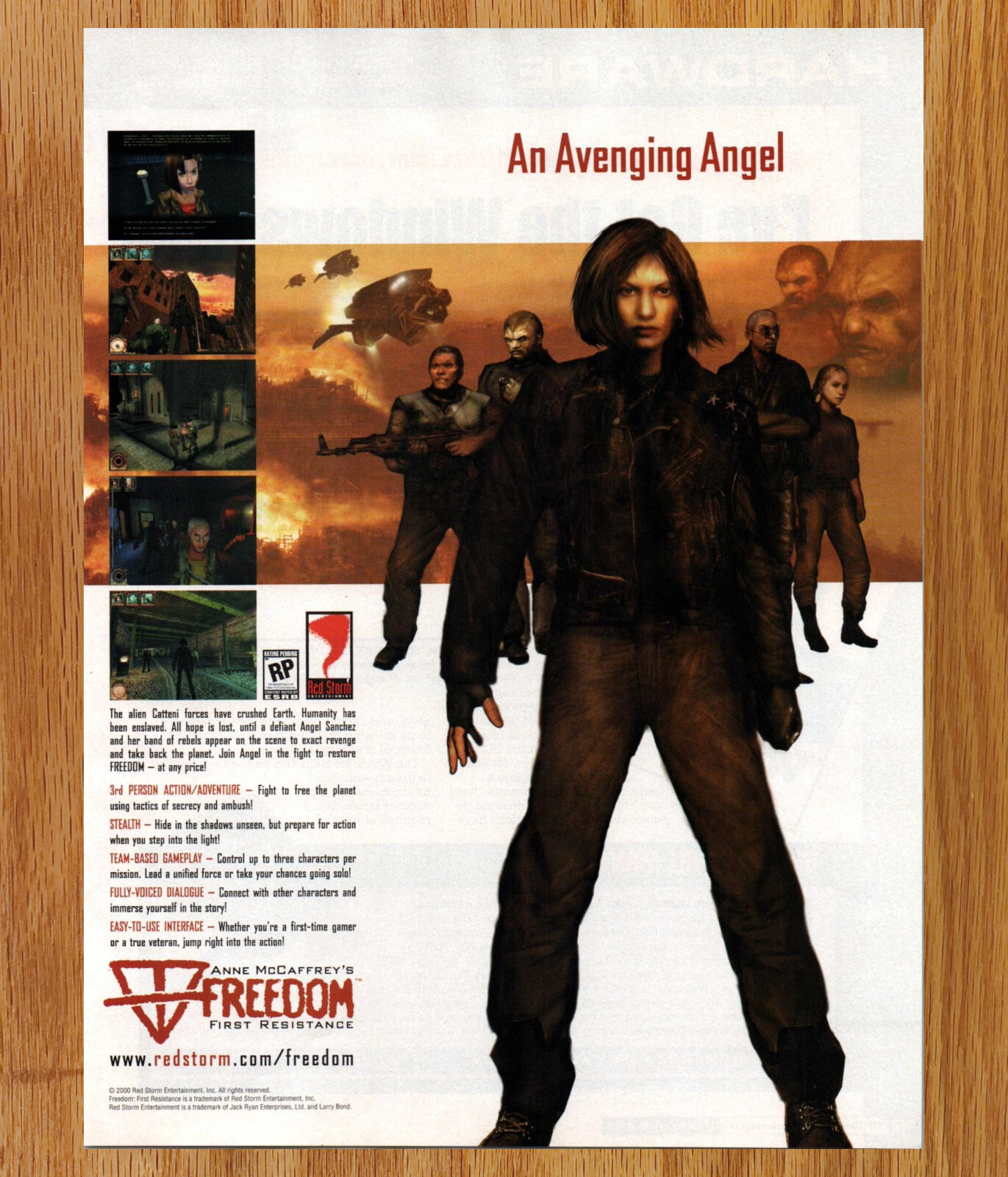 Anne McCaffrey's Freedom First Resistance Game Print Ad / Poster Promo Art 2000
