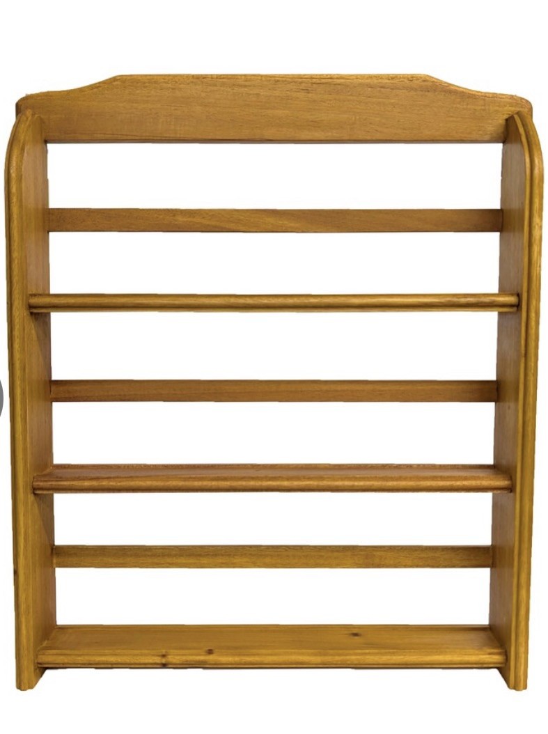 McCormick NEW IN BOX 3 Tier Wooden Wall Spice Rack Knick Knack Shelf - Rustic