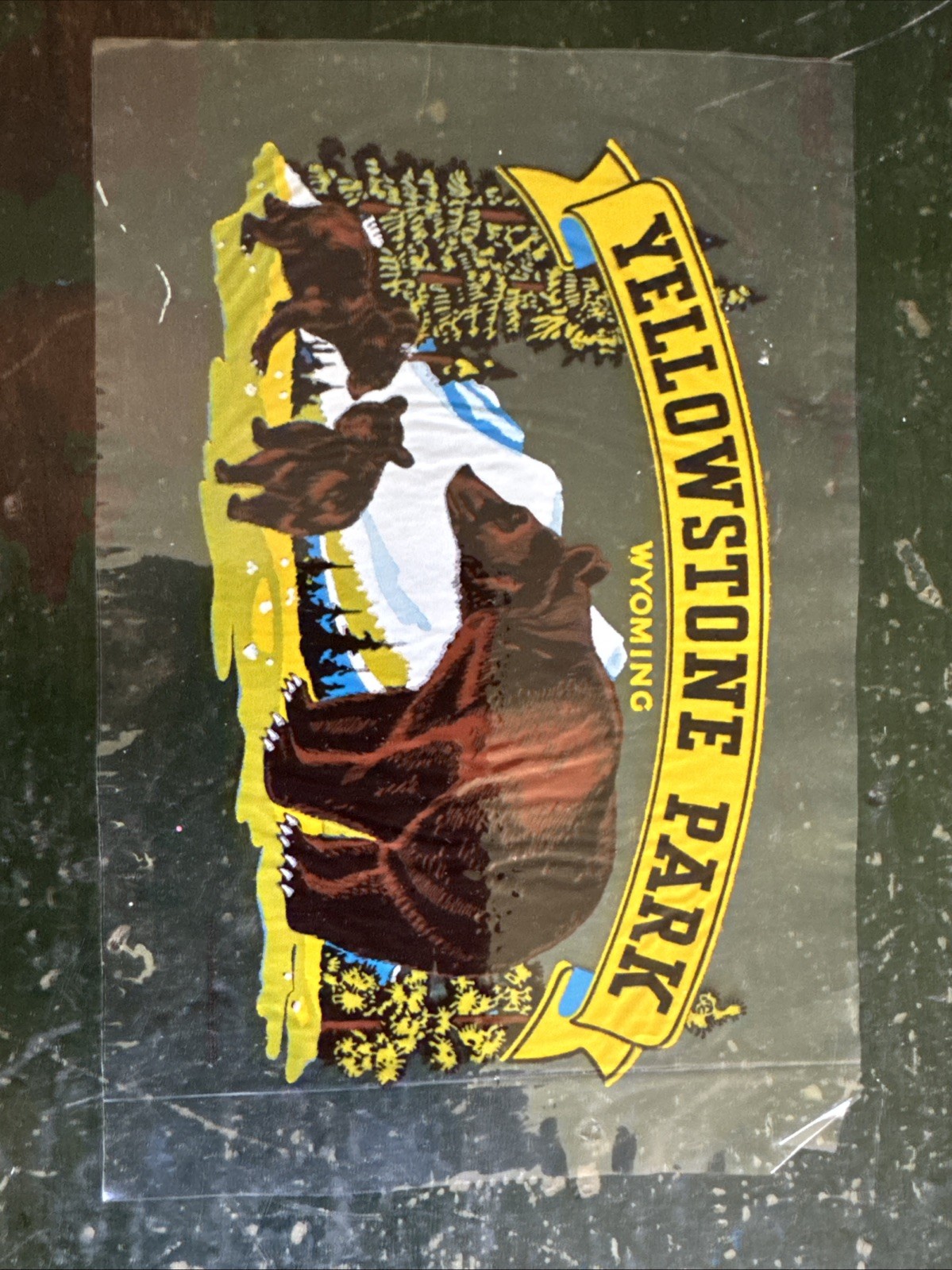Vintage Yellowstone Park Wyoming Transparent Decal