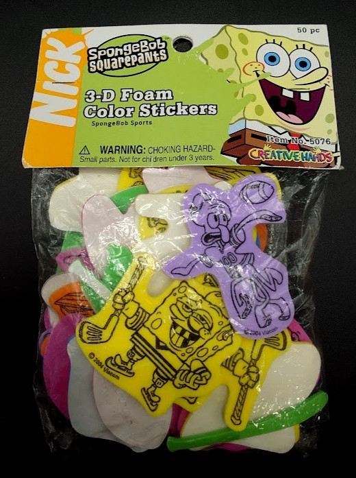 2004 SpongeBob SquarePants 3D Foam Stickers 50 Pc Sealed Vintage Nickelodeon