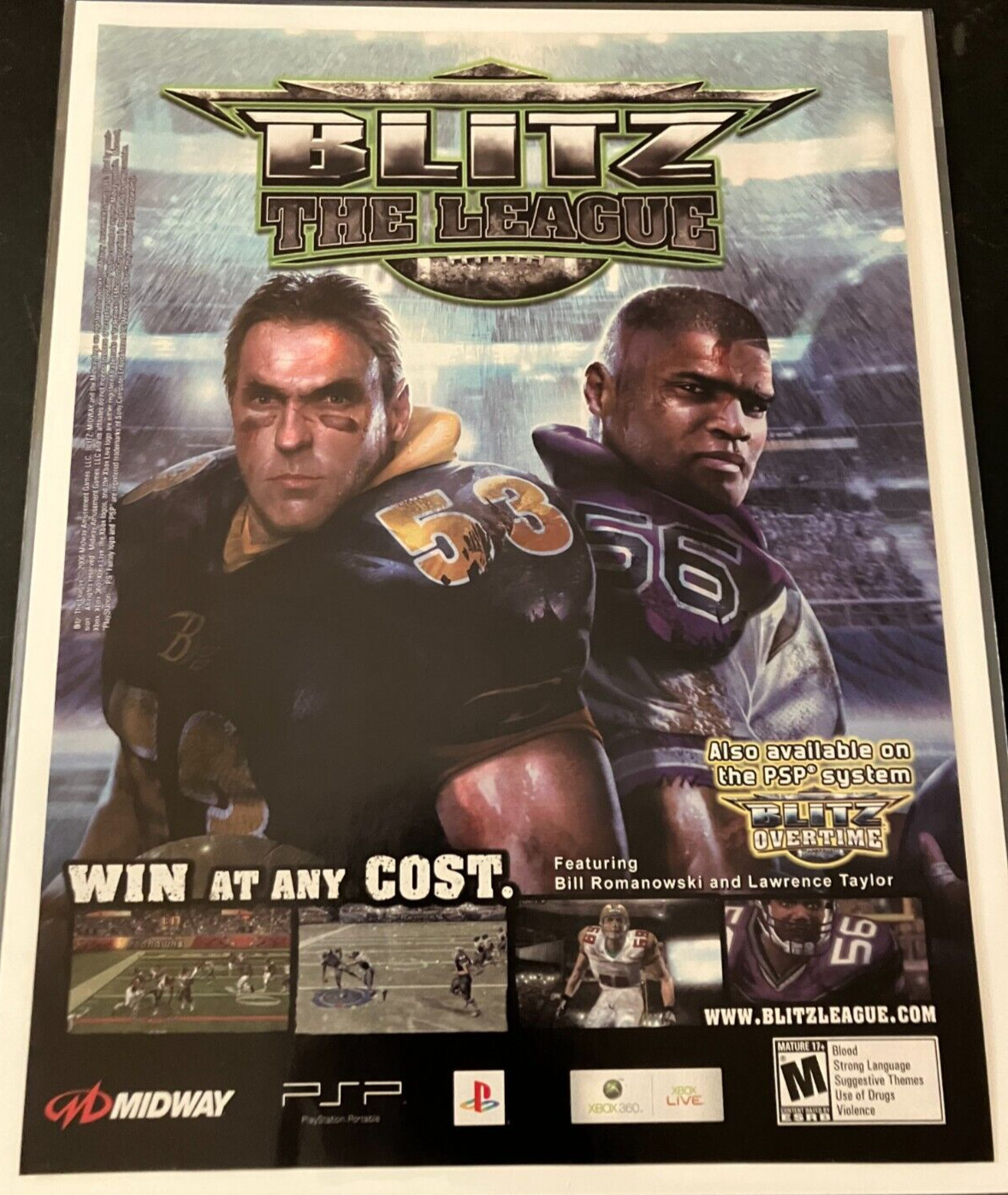 Blitz: The League by Midway - Vintage Football Gaming Print Ad / Wall Art