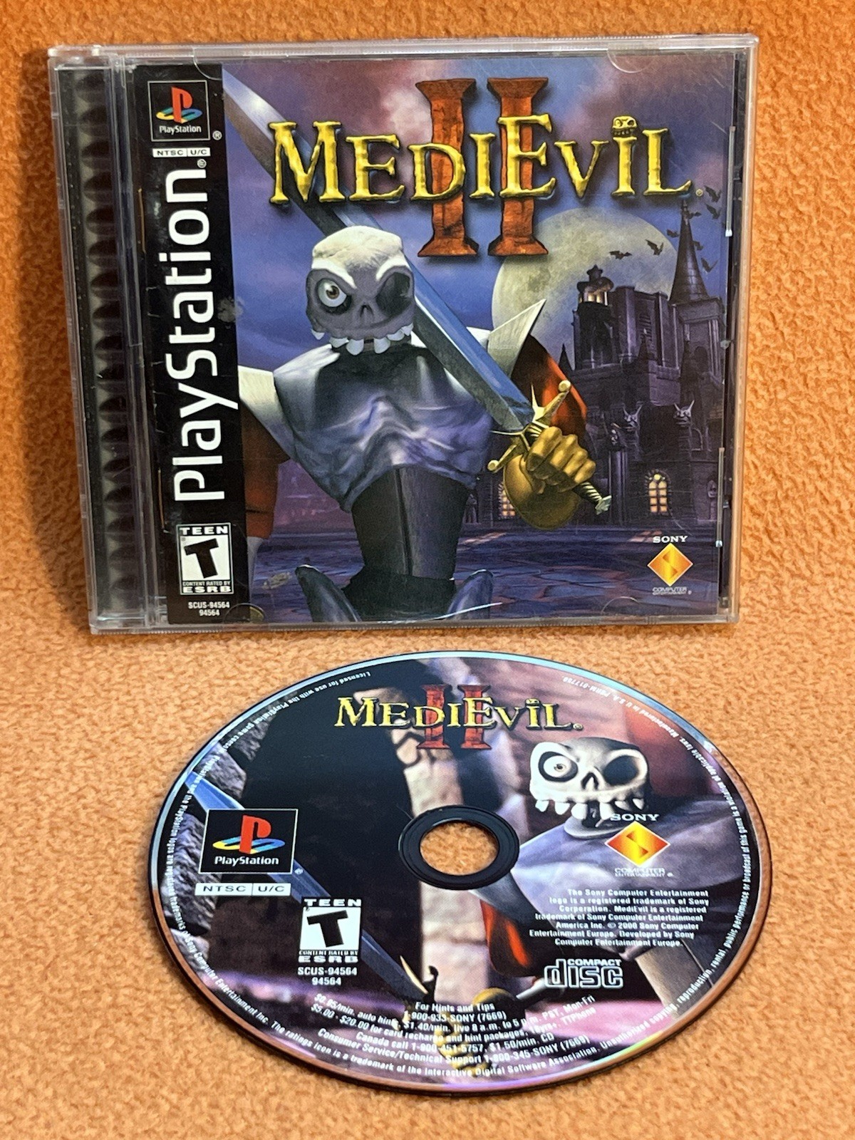MediEvil II 2 Sony PlayStation 1 PS1 Black Label Game Complete