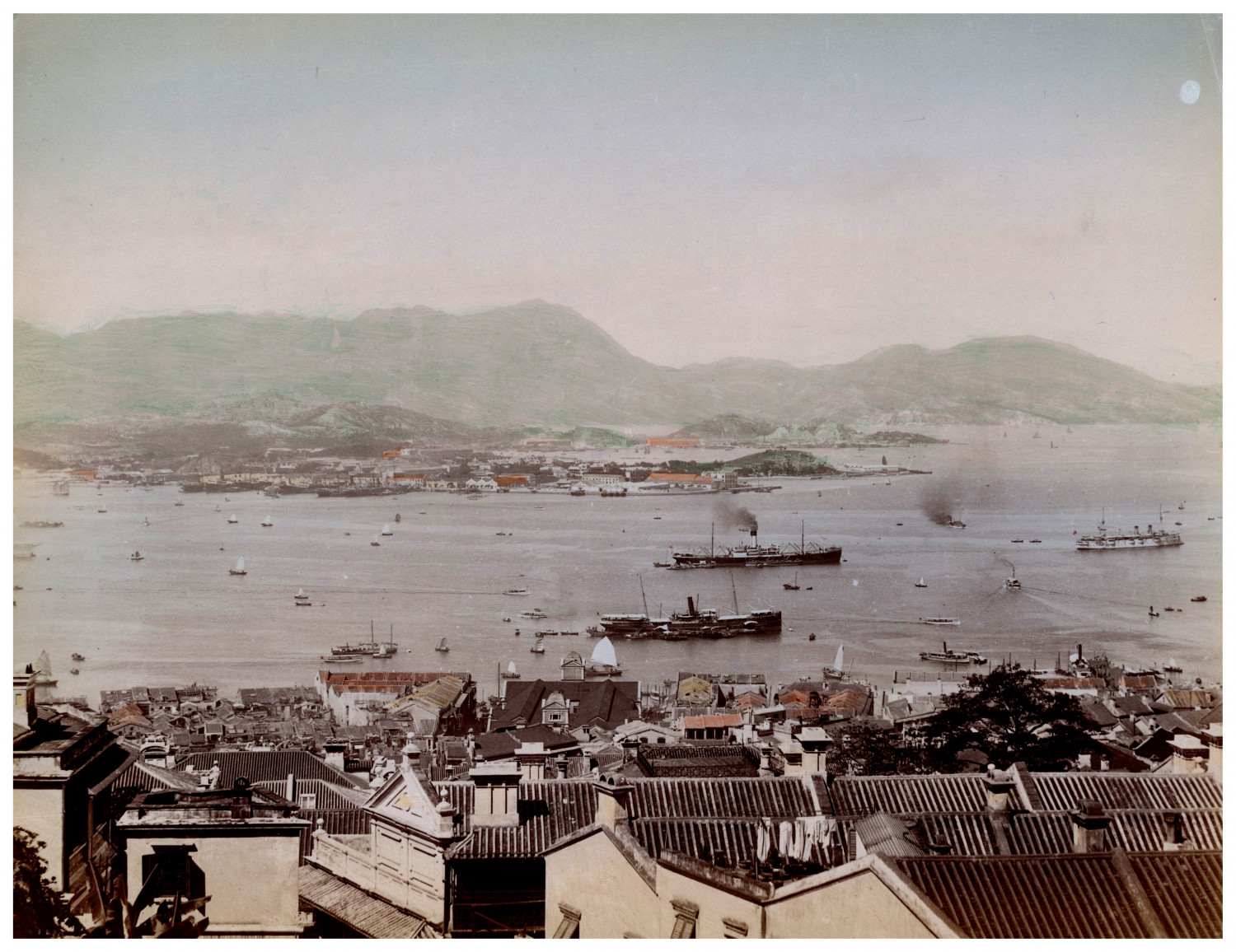 China, Hong Kong Vintage Print.  Albumen print 28x21.5 Circa 1880 <di