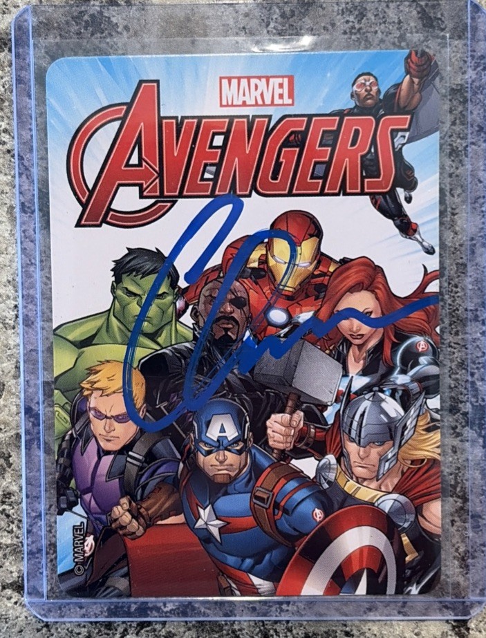 Chris Evans Captain America Signed Marvel Playing Card Autographed Rare TTM Auto