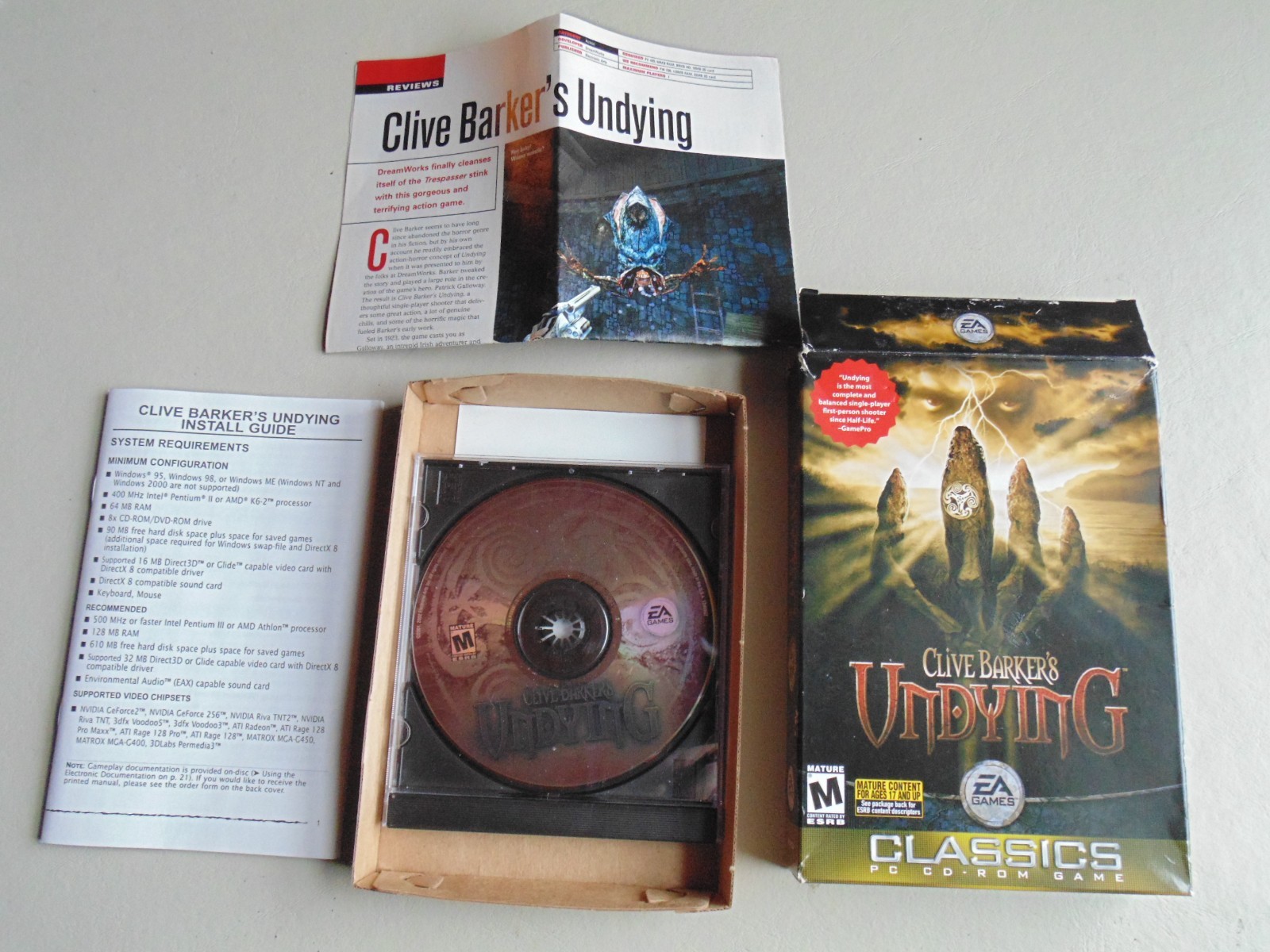 Clive Barker's Undying (PC CD-ROM, 2001) Original USA Game / Complete
