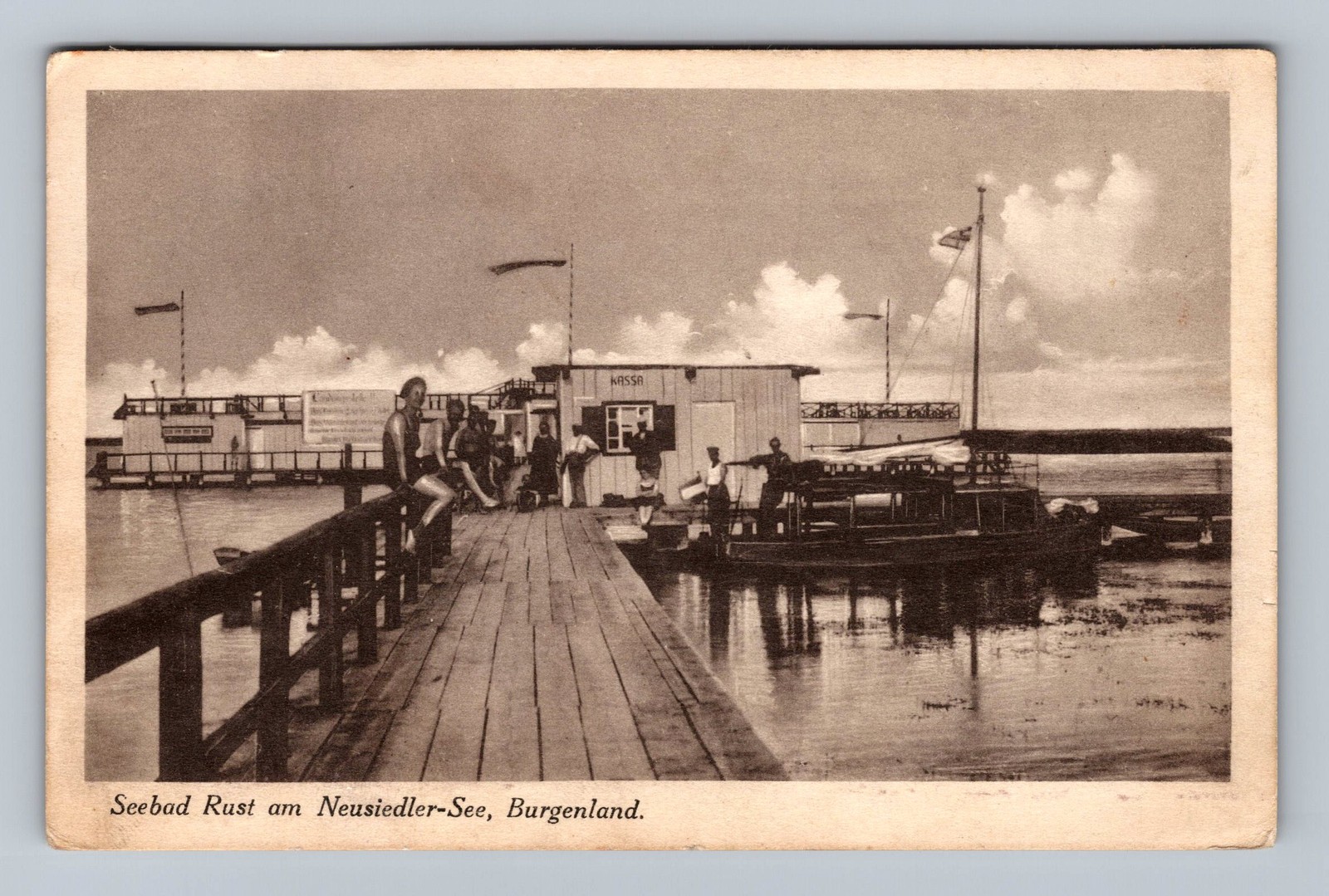 Austria- Burgenland Lakeside Bathing Area Lake Neusiedl PC Post Vintage Postcard
