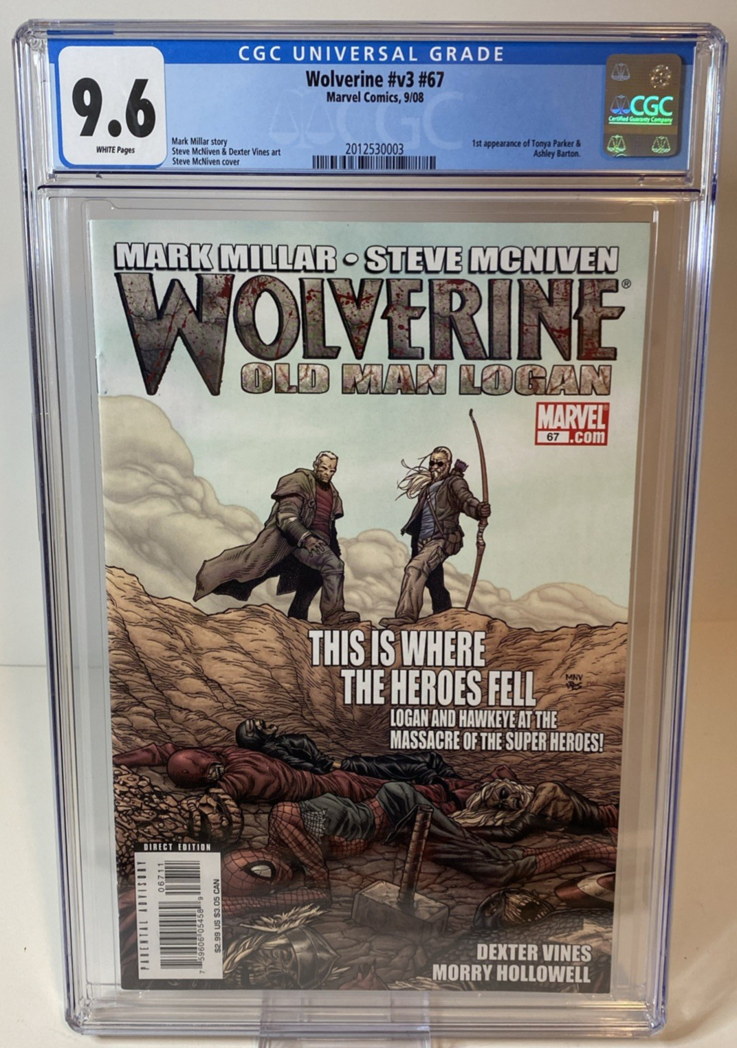 Wolverine Vol 3 #67 CGC 9.6 White Pages 2008 Marvel Old Man Logan Part 2 McNiven