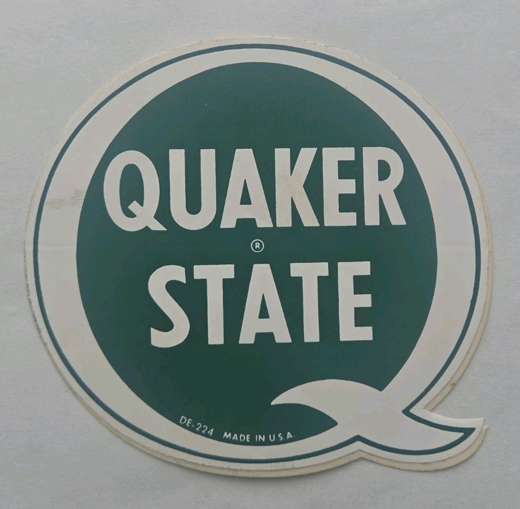 Vintage Quaker State Decal Sticker DE-224 Made in USA Retro Petroliana 1970s