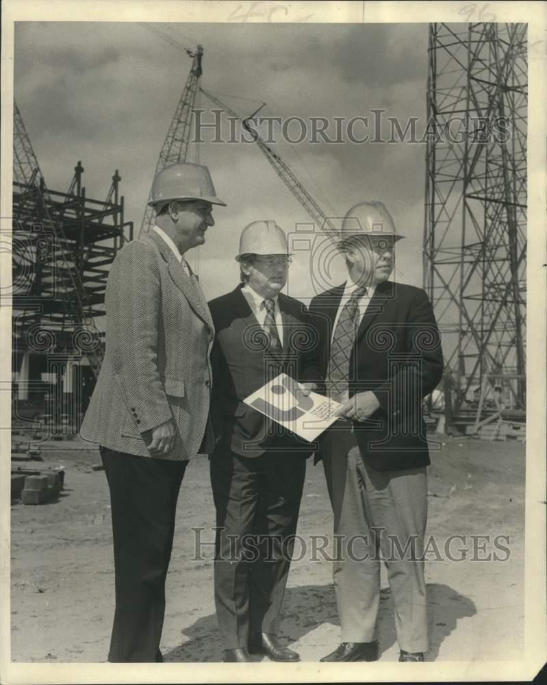 1972 Press Photo Baseball Moguls at the construction site of the Super Dome